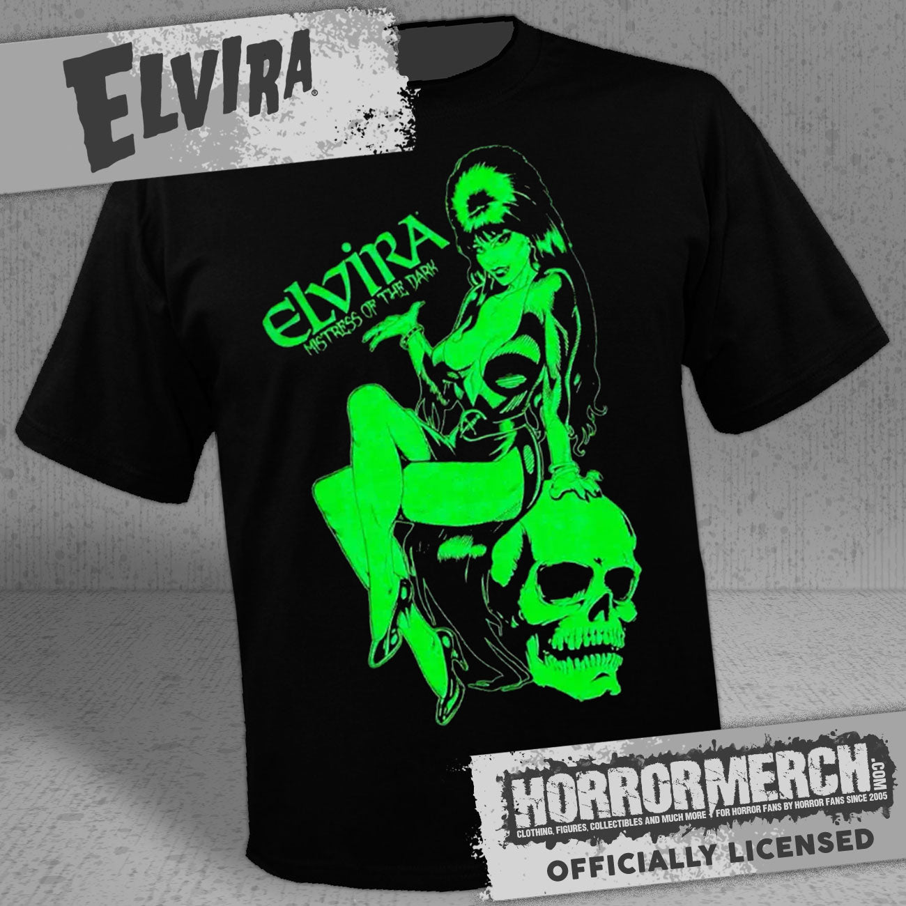 Elvira - Pin-up (Glow In The Dark) Mens Shirt
