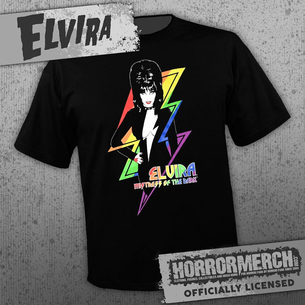 Elvira - Rainbow Lightning Mens Shirt