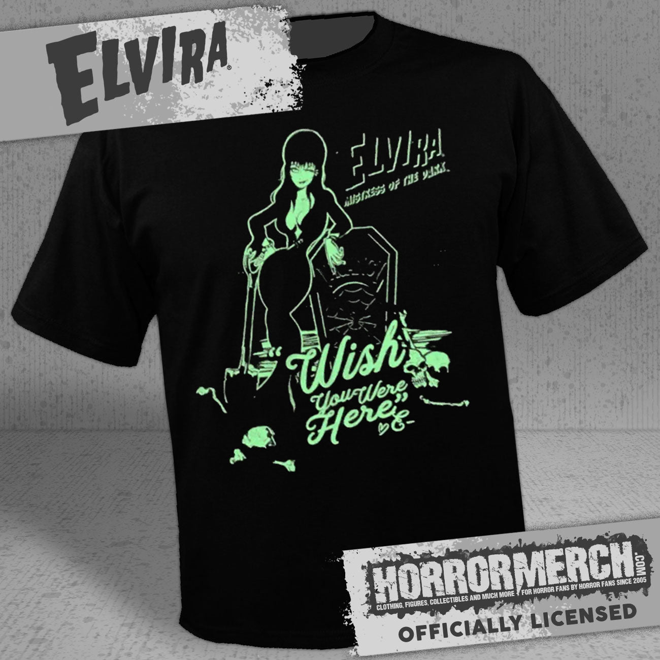 Elvira - Grave (Glow In The Dark) Mens Shirt