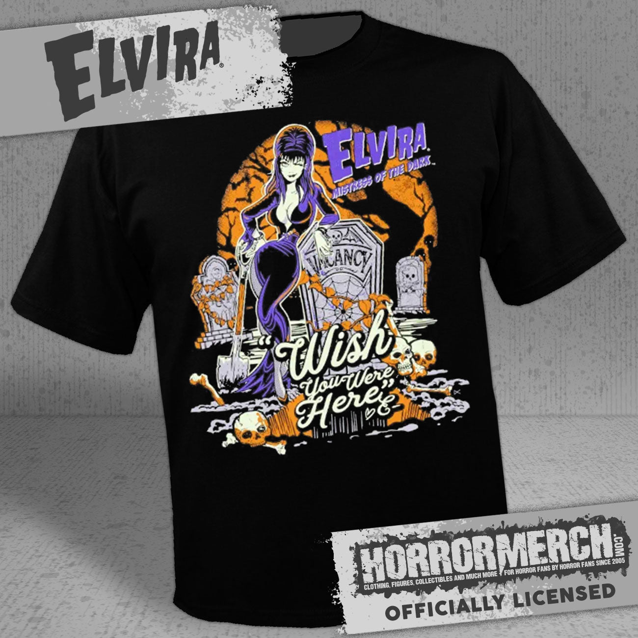 Elvira - Grave (Glow In The Dark) Mens Shirt