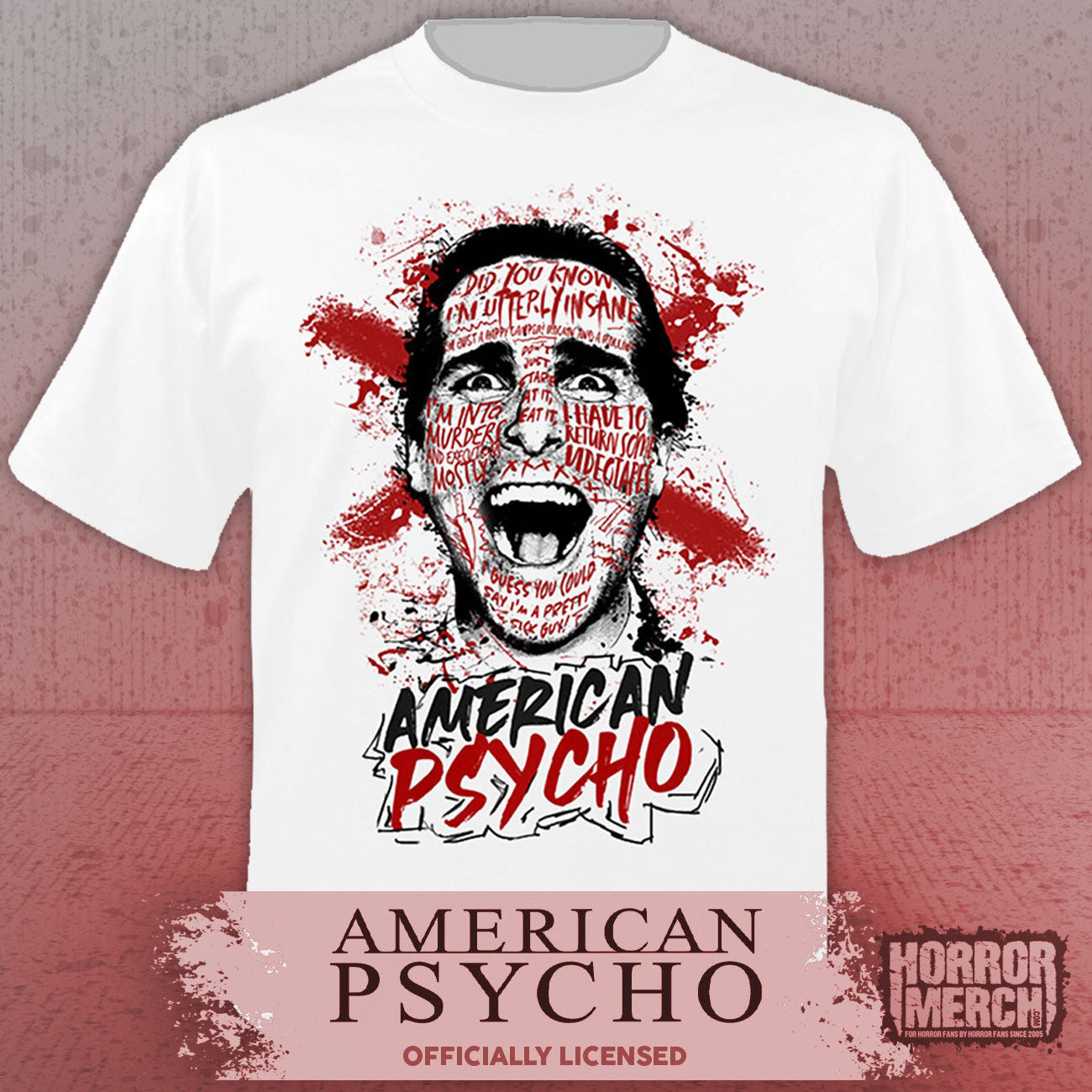 American Psycho - Splatter Art Mens Shirt (White)