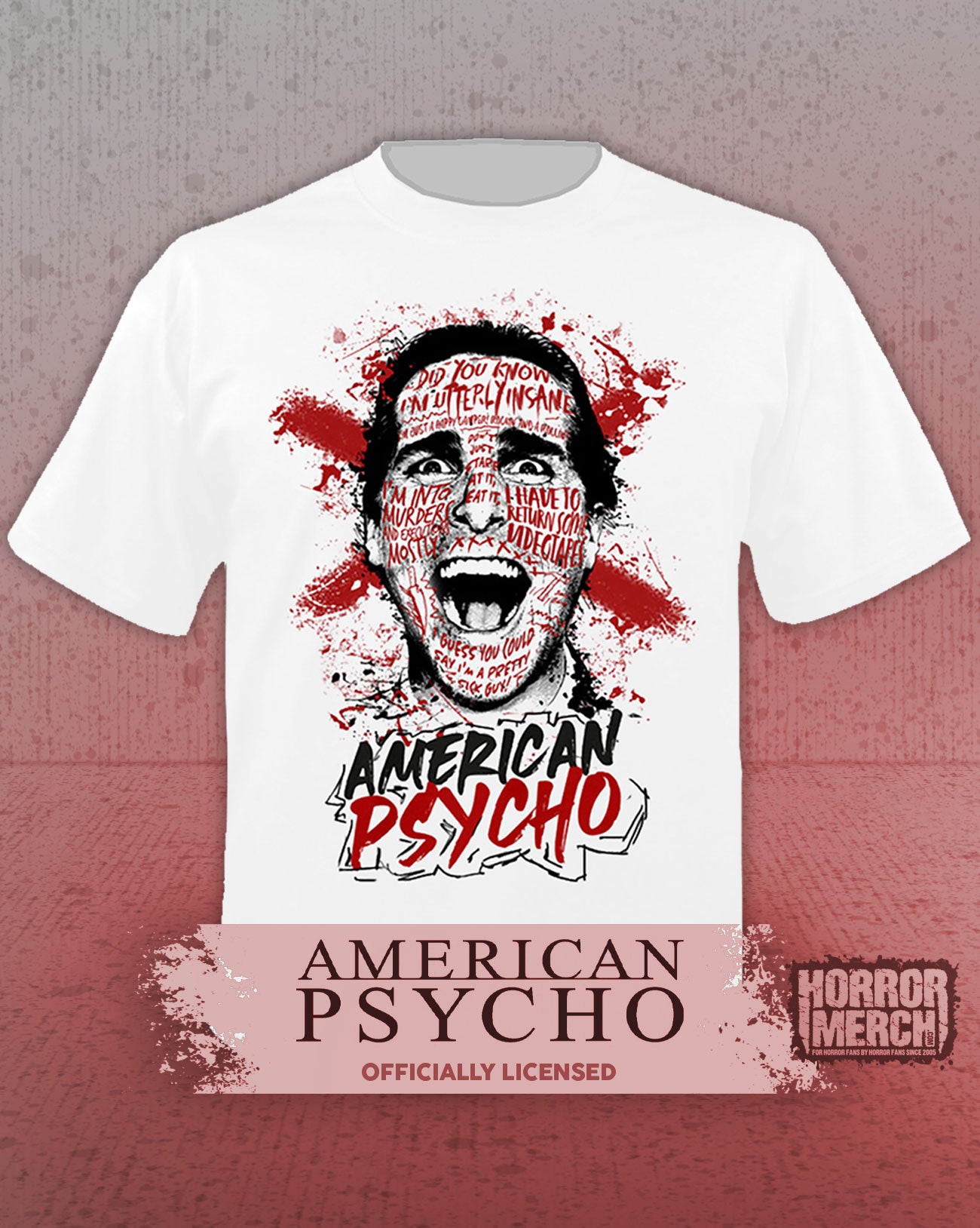 American Psycho - Splatter Art Mens Shirt (White)