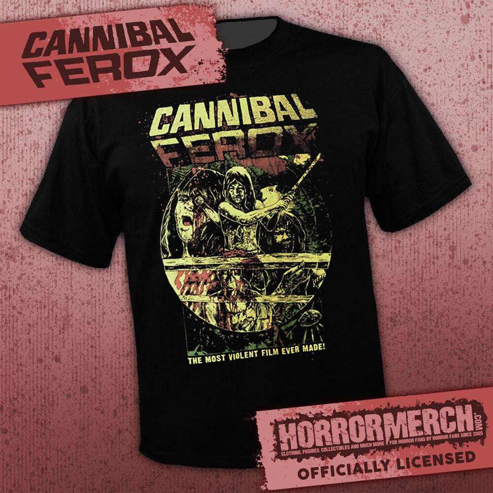 Cannibal Ferox - Collage (Front And Back Print) Mens Shirt