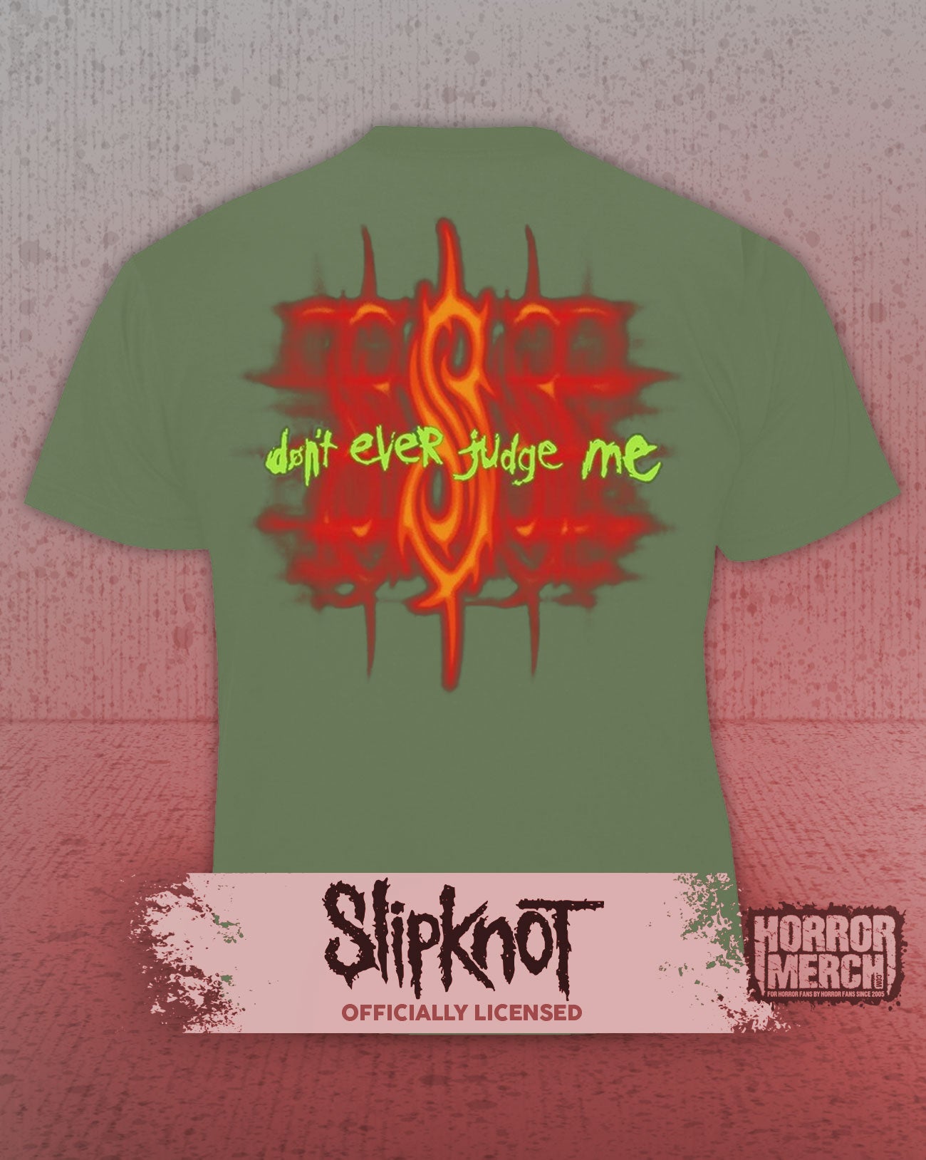 Slipknot - Dont Ever Judge Me (Front And Back Print) Mens Shirt (Green)