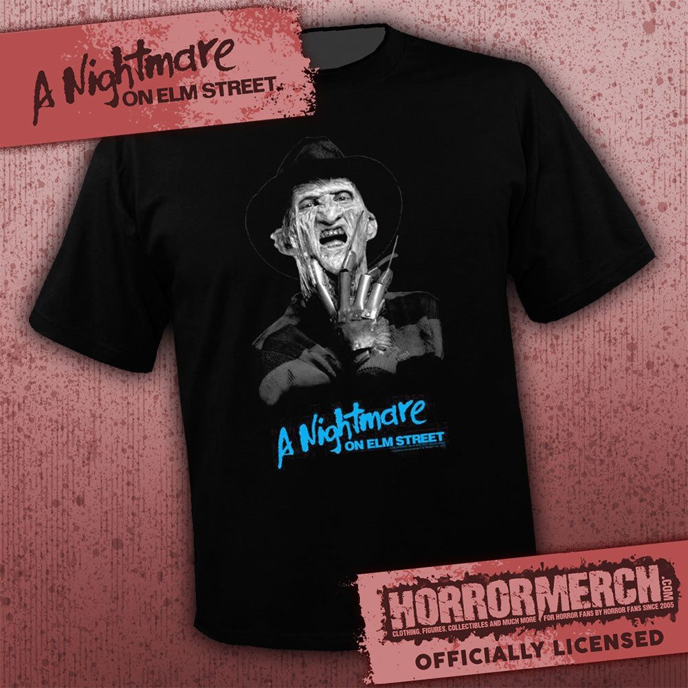 Nightmare On Elm Street - Blue Logo Mens Shirt