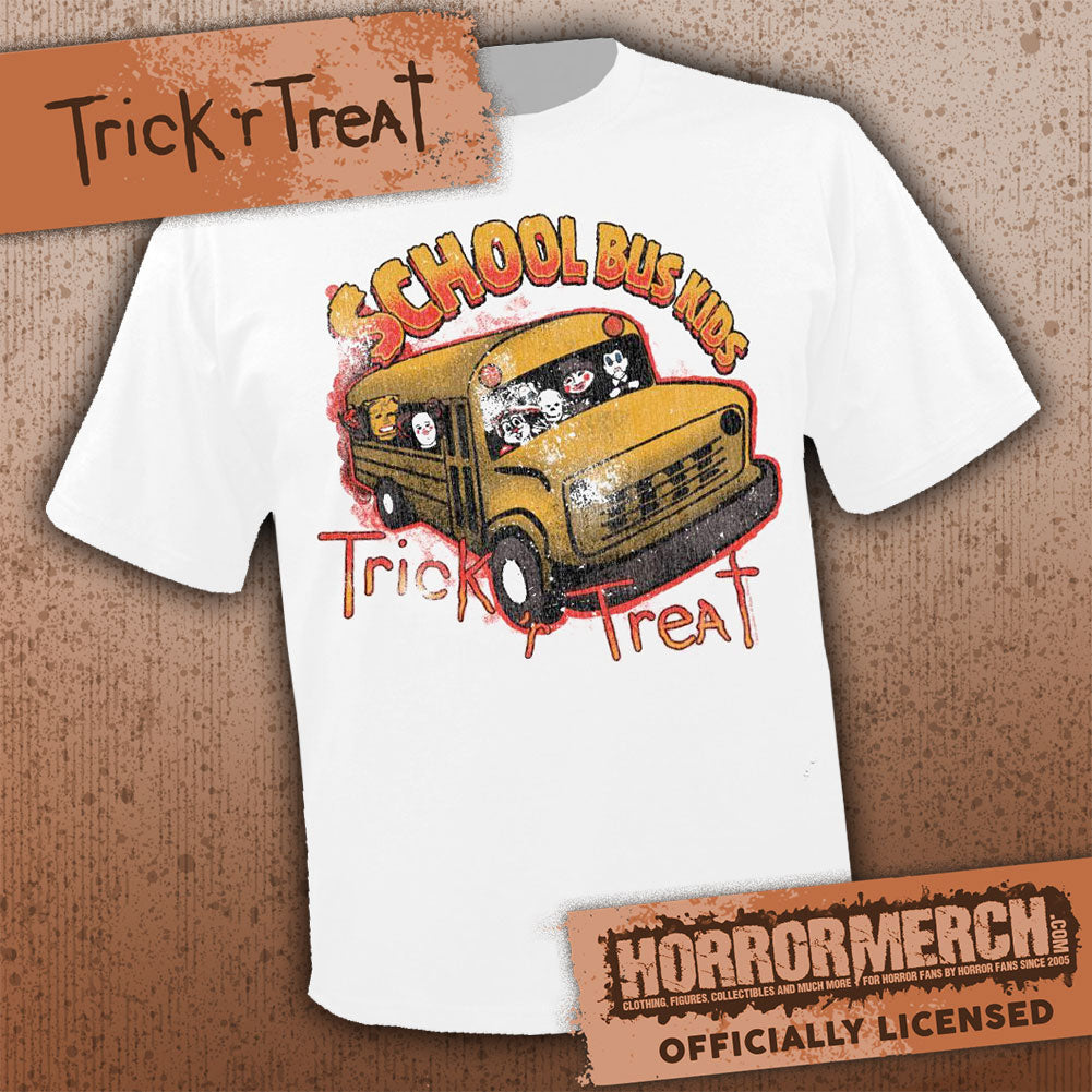 Trick R Treat - Schoolbus Mens Shirt (White)
