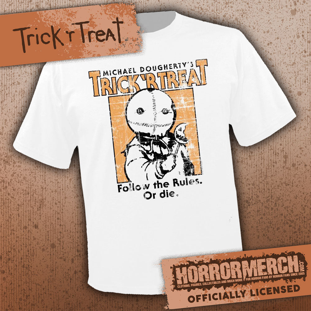 Trick R Treat - Follow The Rules Or Die Mens Shirt (White)