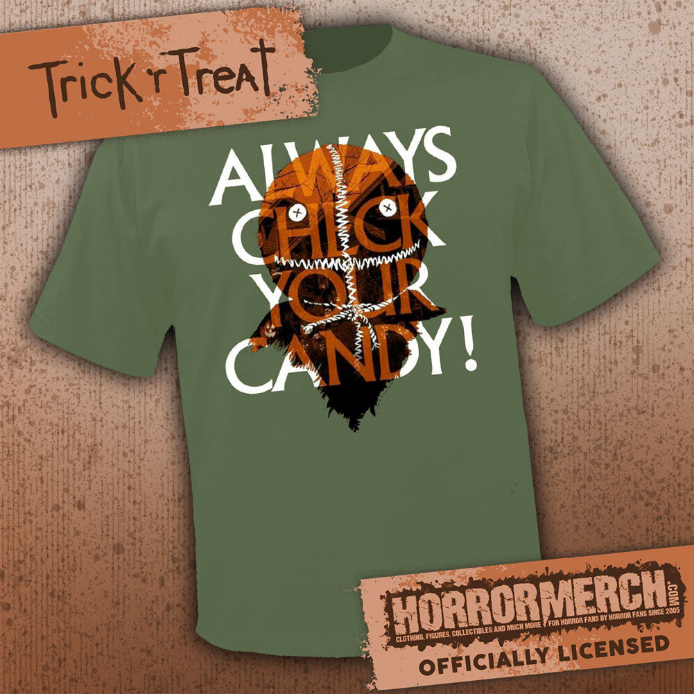 Trick R Treat - Check Your Candy (Face) Mens Shirt (Green)
