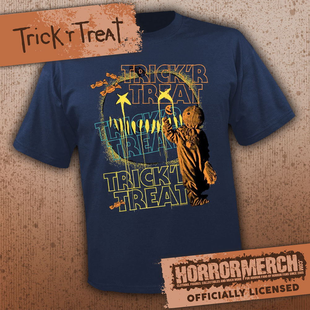 Trick R Treat - Outlines Mens Shirt (Blue)