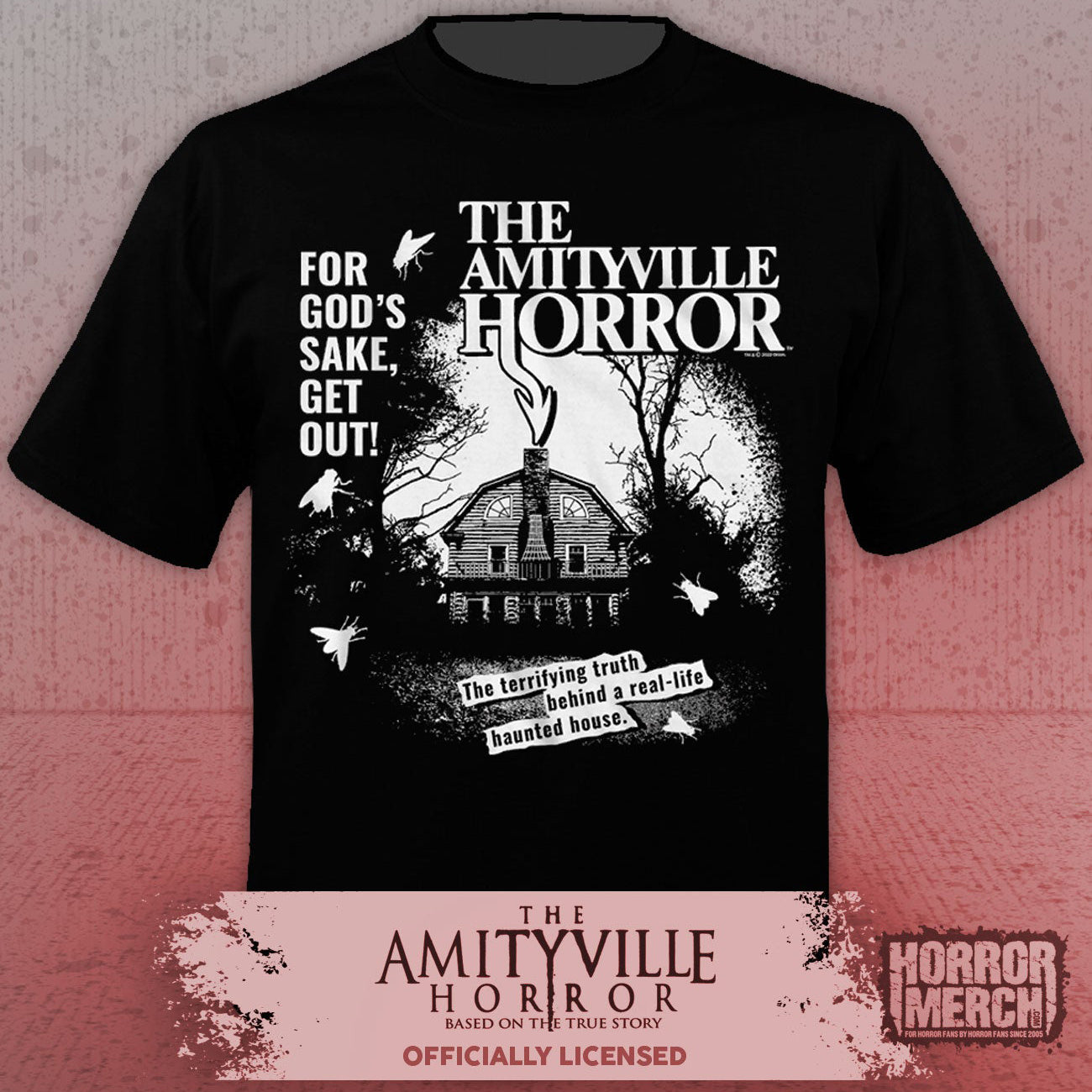 Amityville Horror - For Gods Sake Get Out (BW) Mens Shirt