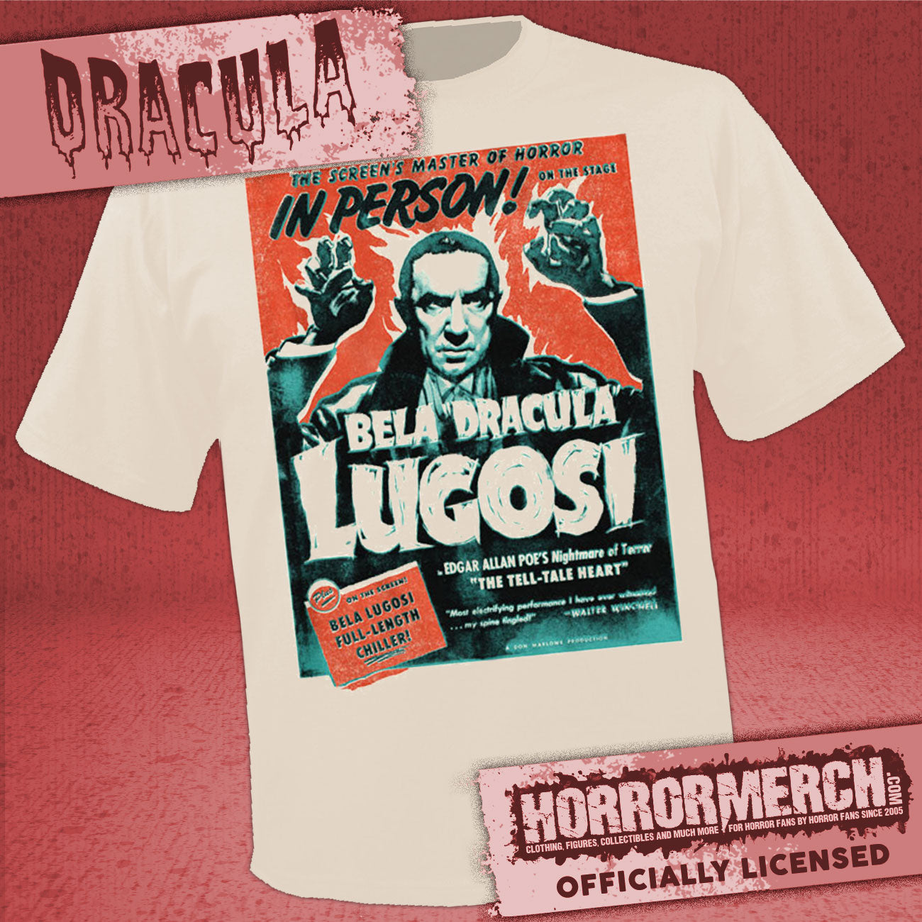 Dracula - In Person (Cream) (Bela Lugosi) Mens Shirt