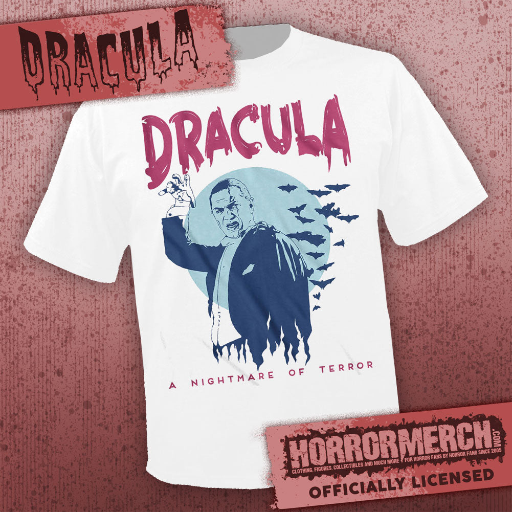 Dracula - A Nightmare Of Terror (White) Mens Shirt