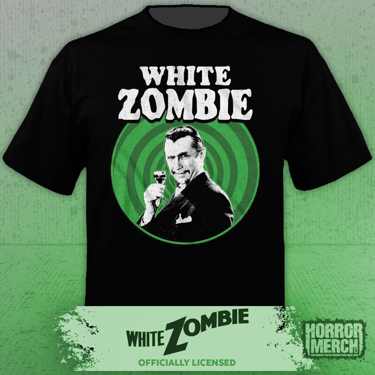 White Zombie - Green Swirl Mens Shirt