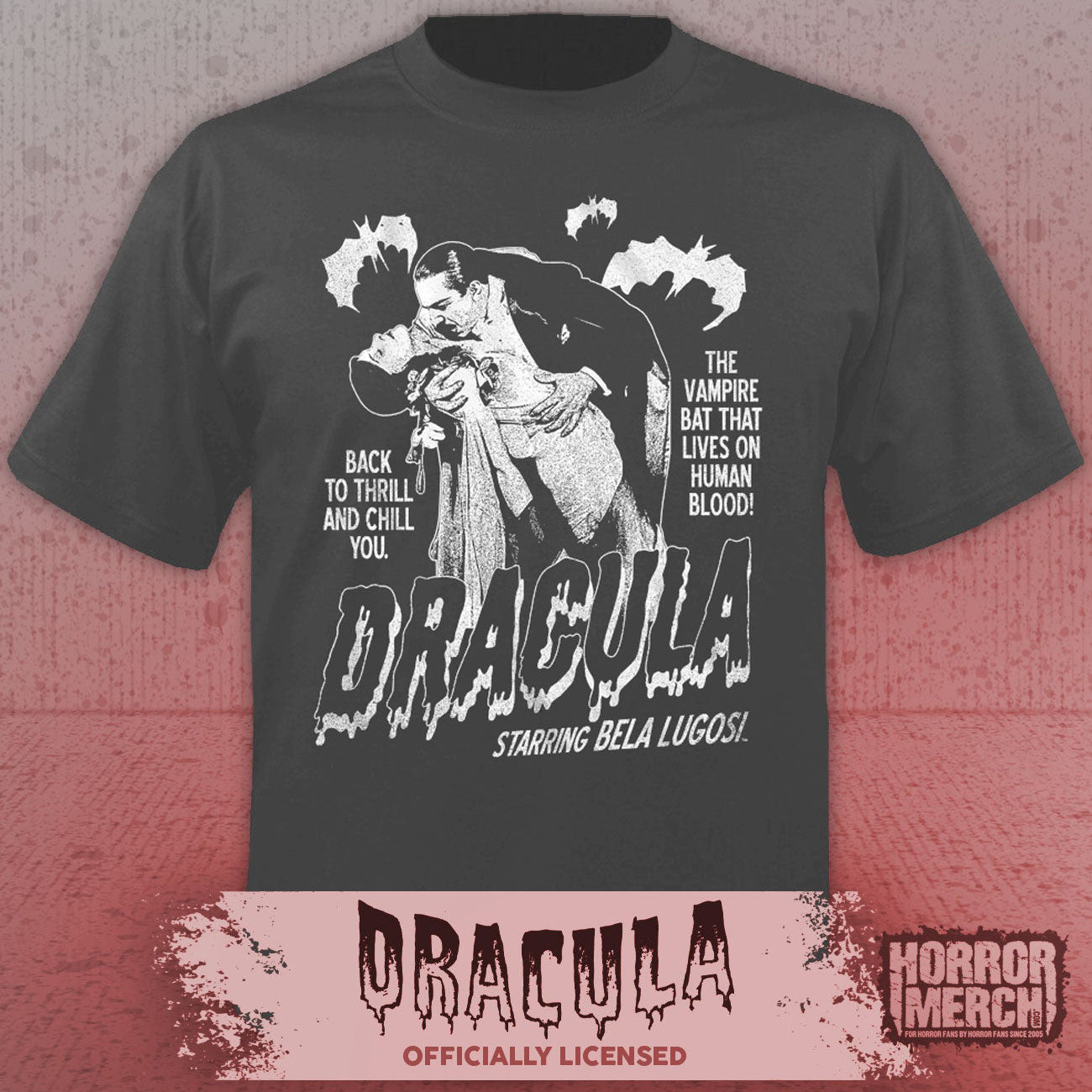 Dracula - Back To Thrill Men's T-Shirt (Gray) – Horrormerch.com