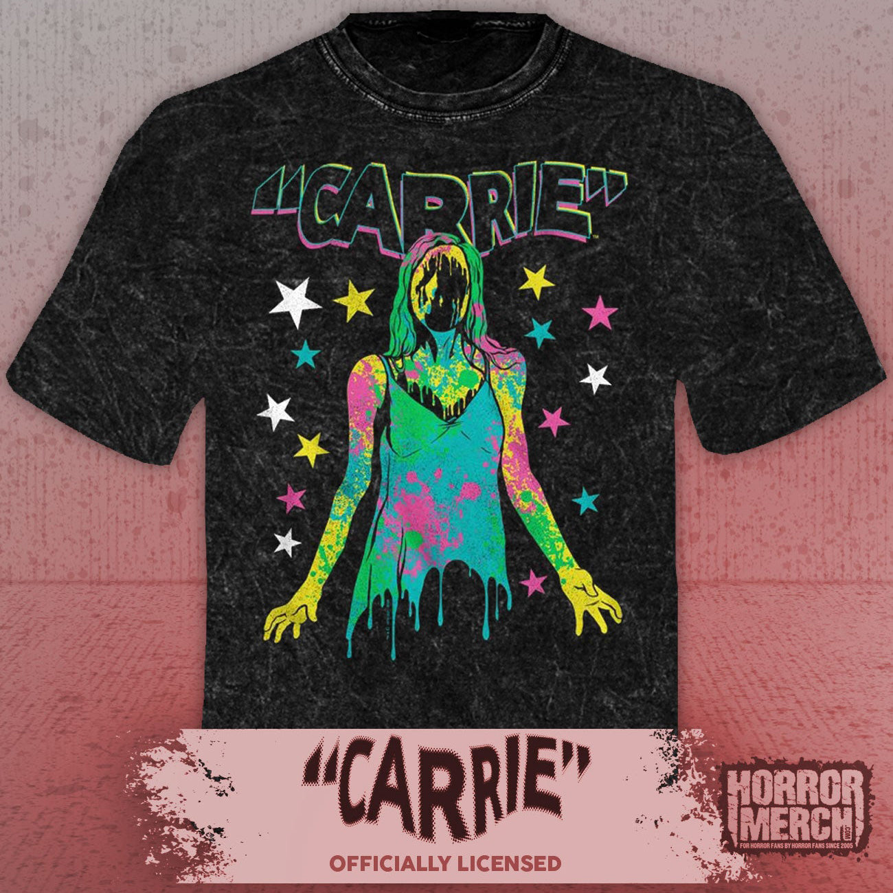 Carrie - Rainbow Splatter Mens Shirt (Mineral Wash)