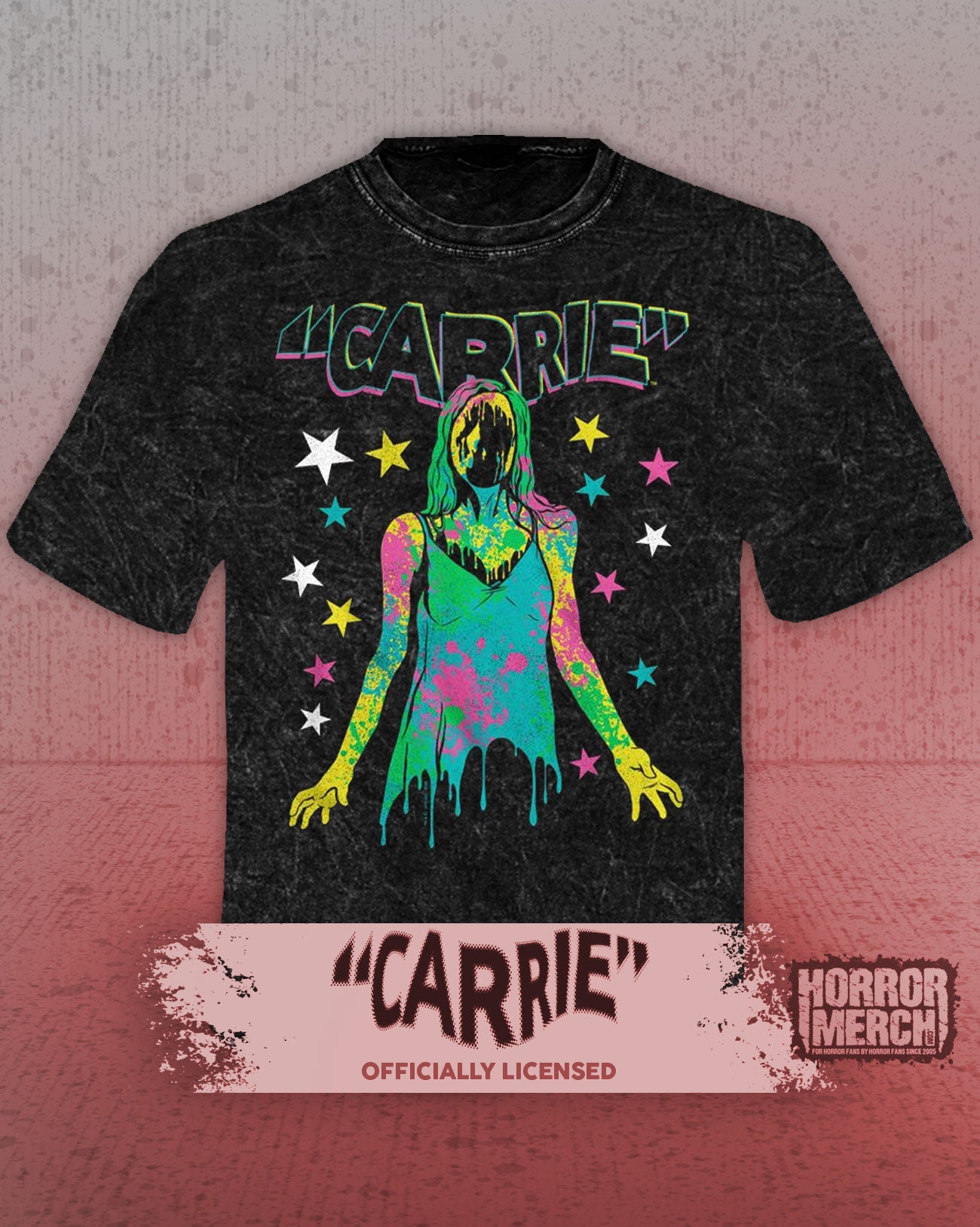 Carrie - Rainbow Splatter Mens Shirt (Mineral Wash)