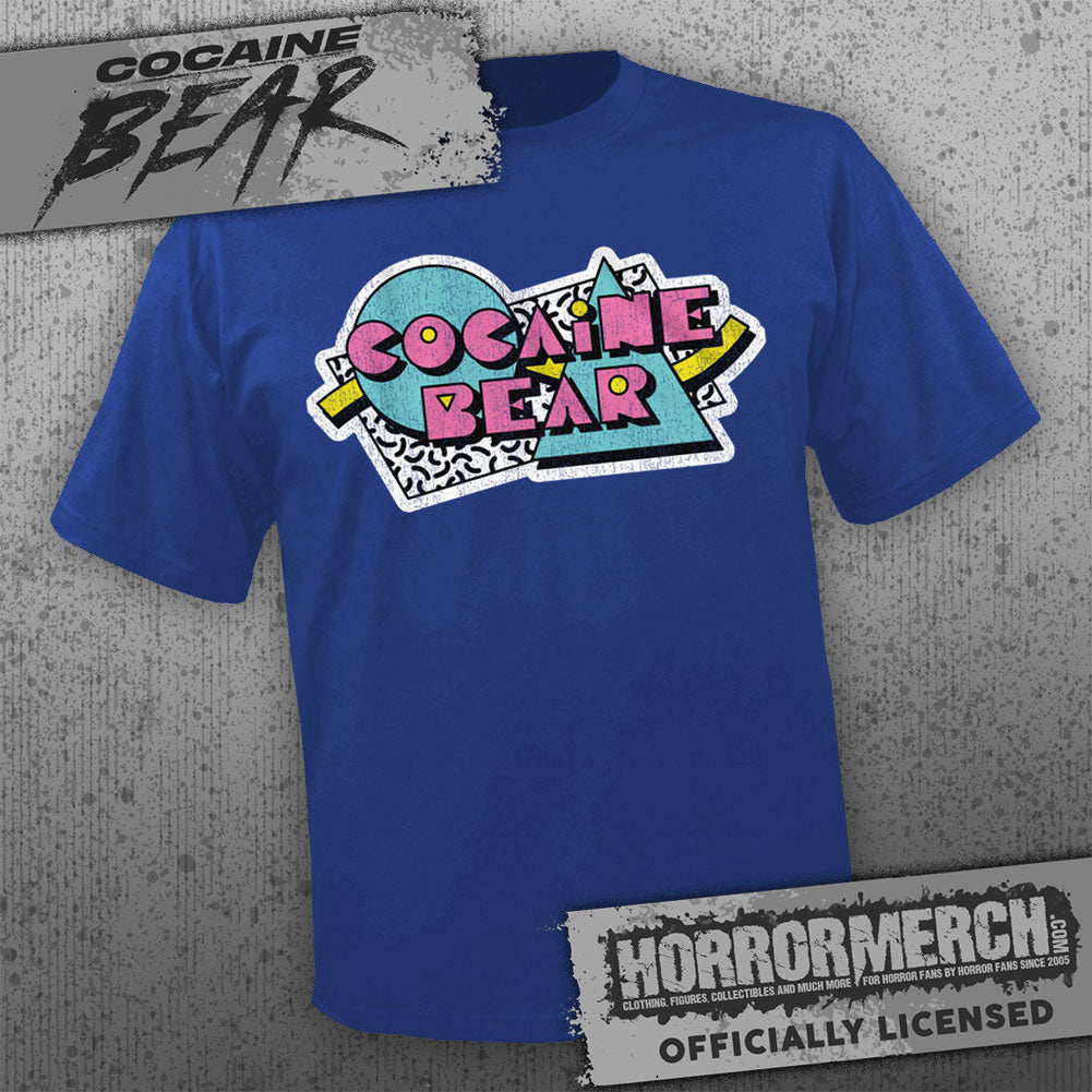 Cocaine Bear - Retro Logo (Blue) Mens Shirt
