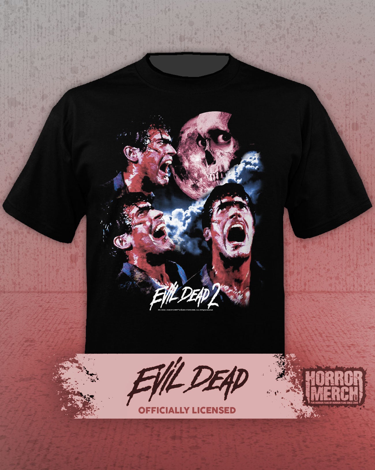 Evil Dead - Ash Lightning Collage Mens Shirt