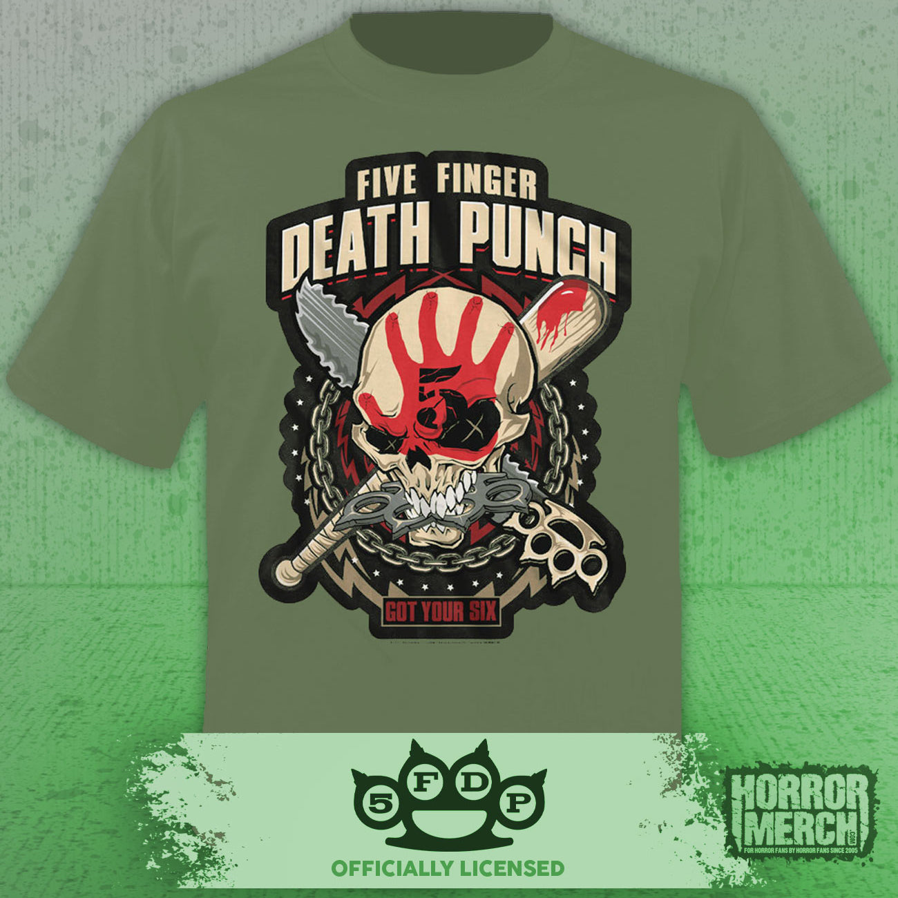 Five Finger Death Punch - Got Your Six Mens Shirt (Olive)