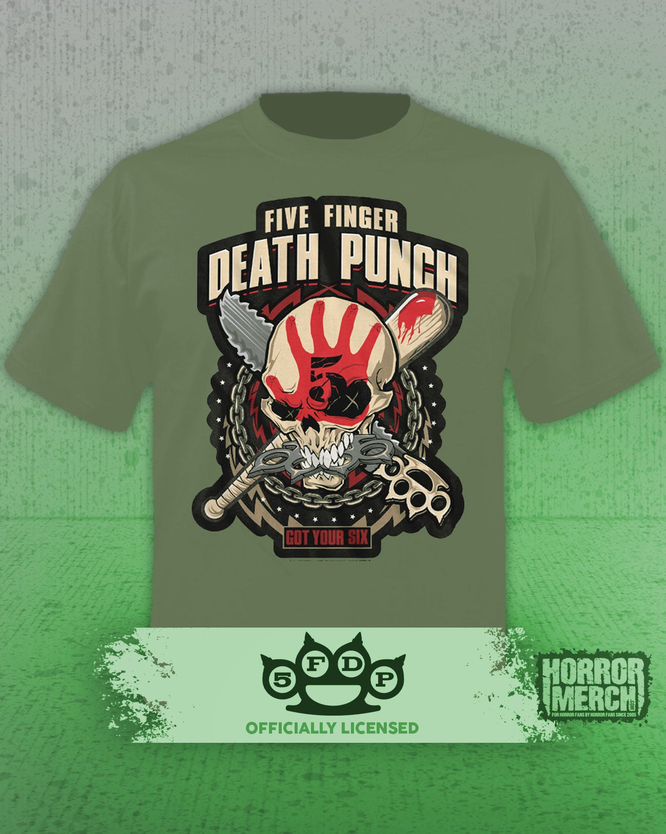 Five Finger Death Punch - Got Your Six Mens Shirt (Olive)