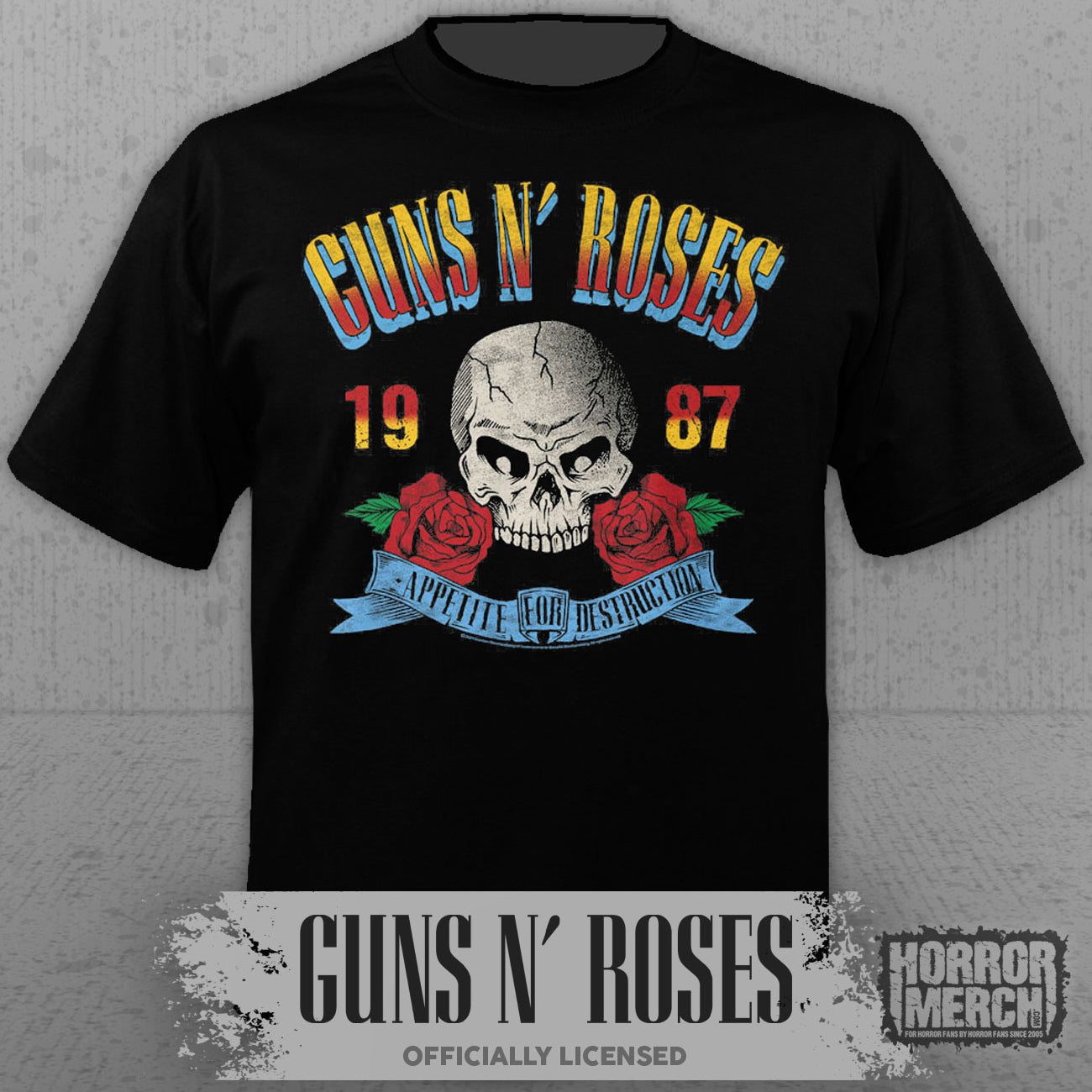 Guns N Roses - Appetite Skull Mens Shirt