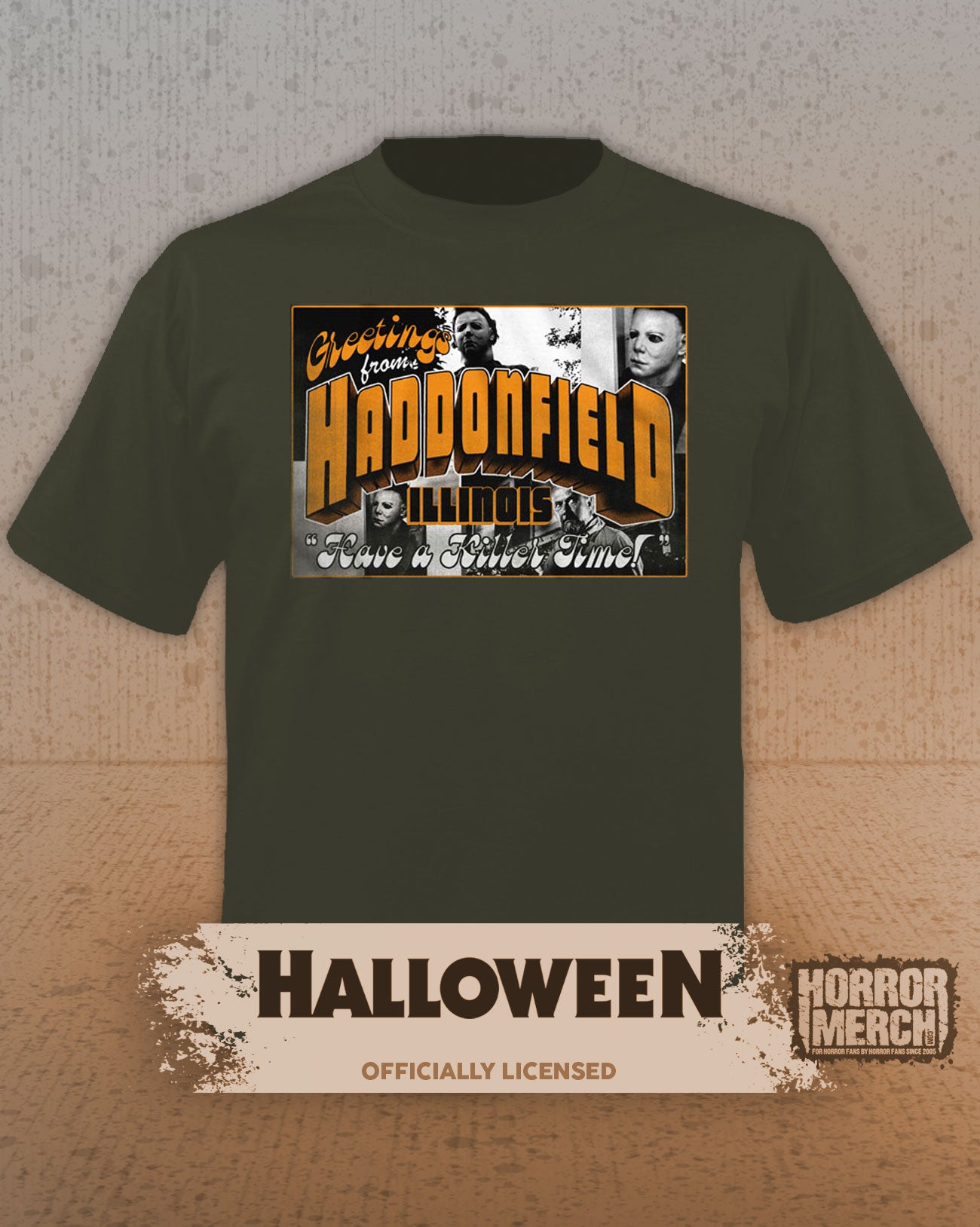 Halloween - Haddonfienld Postcard Mens Shirt (Green)