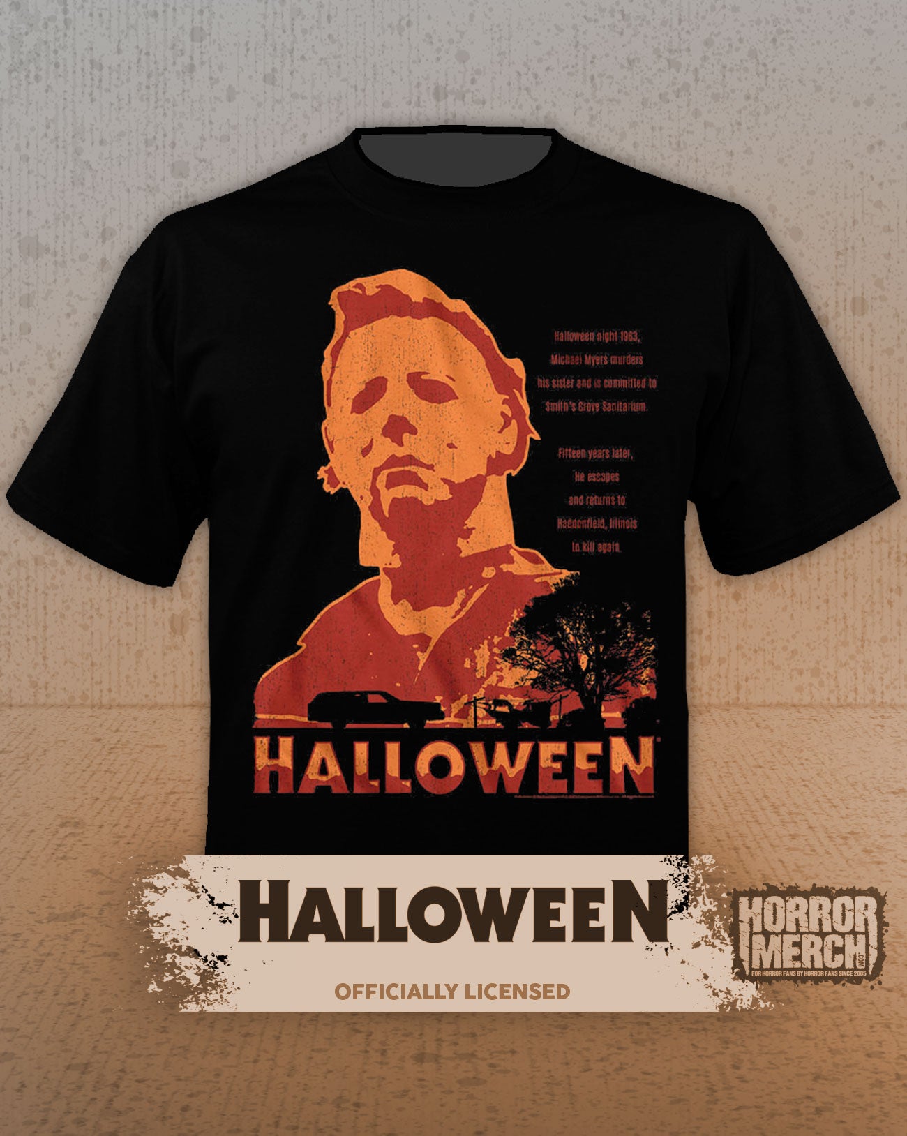Halloween - Closeup (Orange Neon) Mens Shirt
