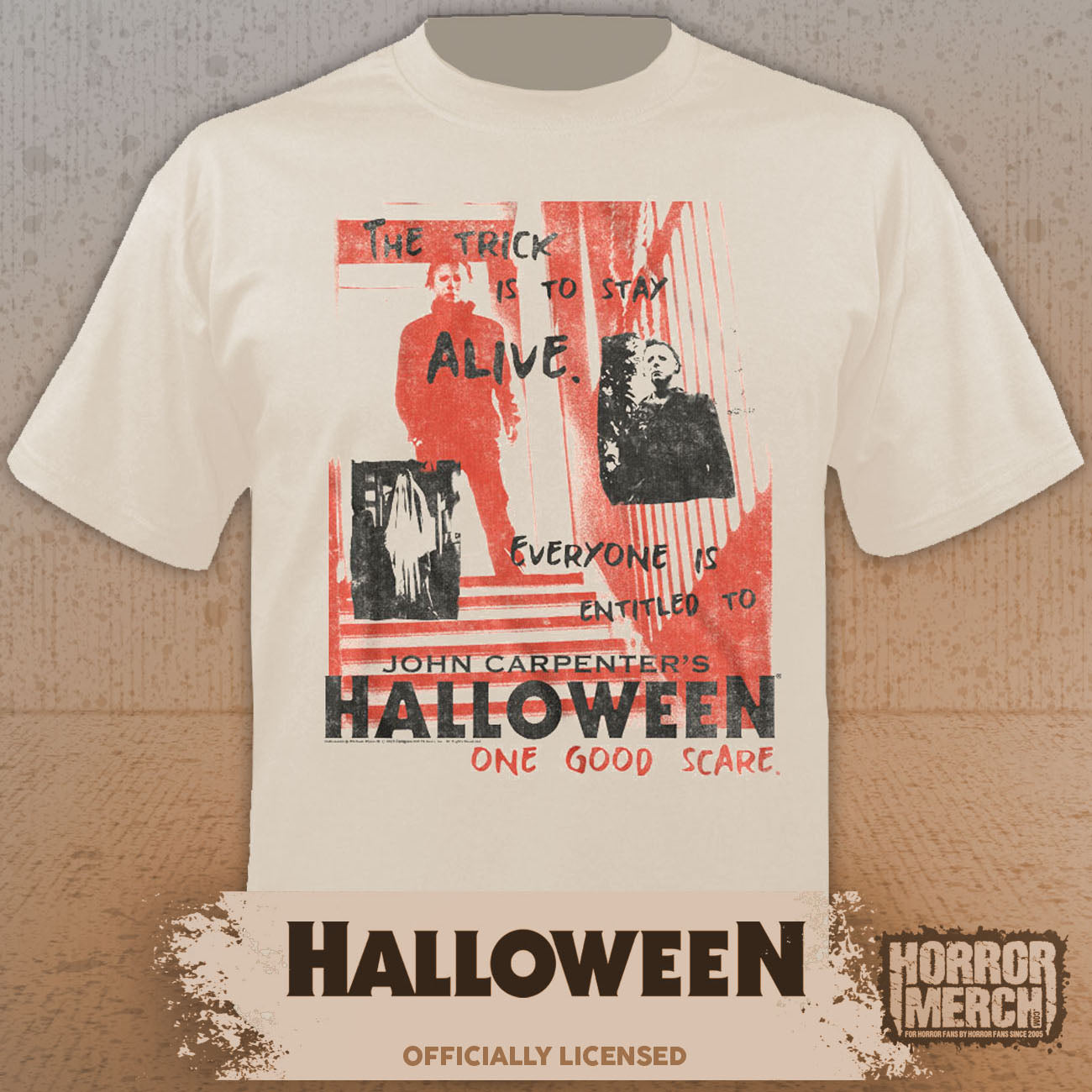 Halloween - One Good Scare Mens Shirt (Cream)