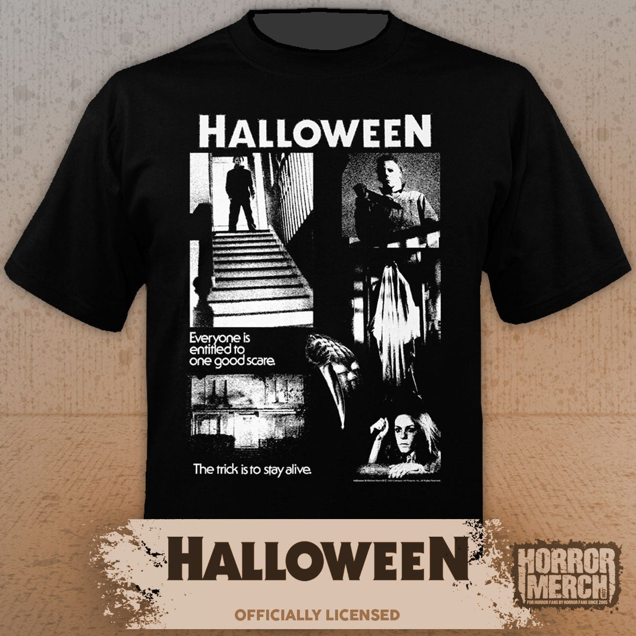 Halloween - One Good Scare (BW Collage) Mens Shirt