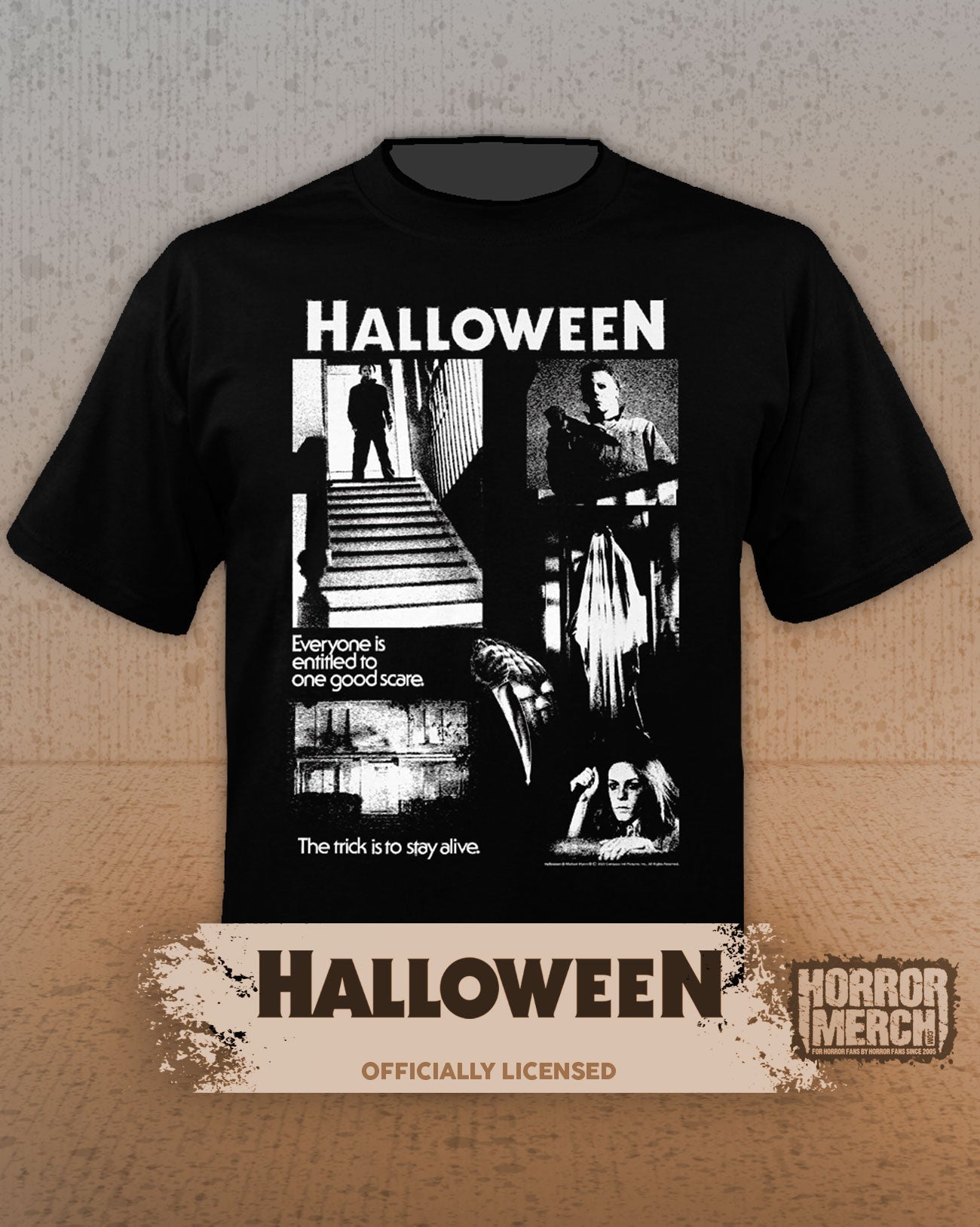 Halloween - One Good Scare (BW Collage) Mens Shirt