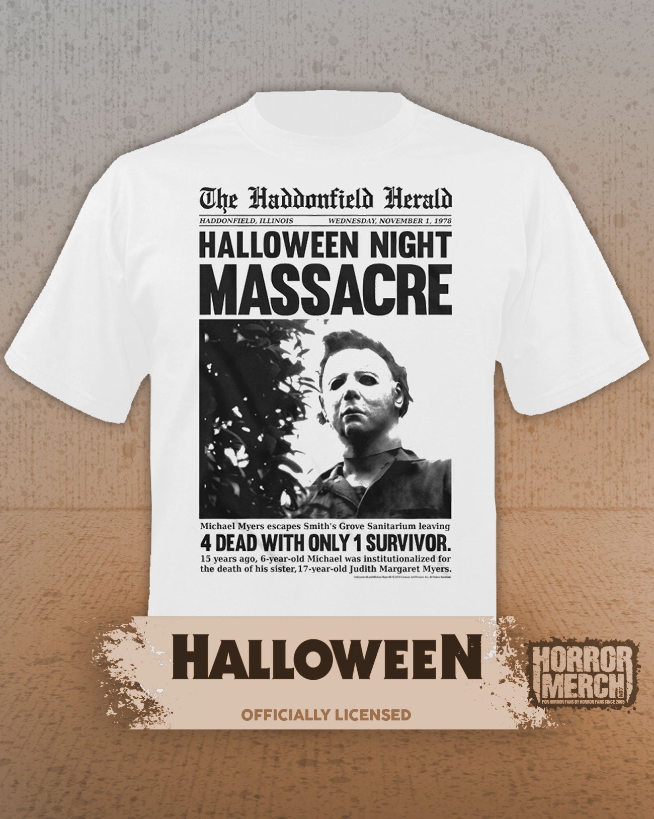 Halloween - Haddonfield Herald Mens Shirt (White)