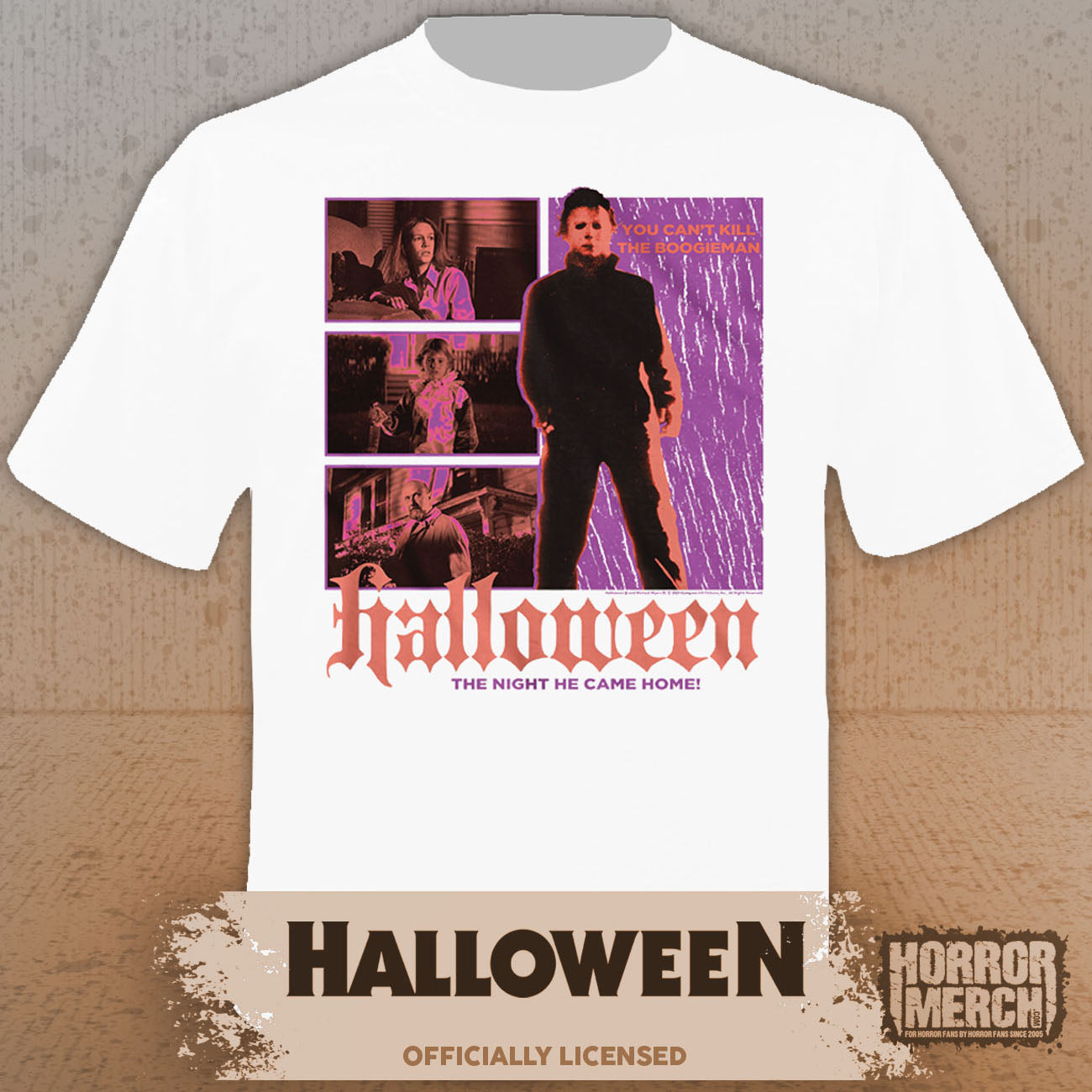 Halloween - Purple + Orange Mens Shirt (White)