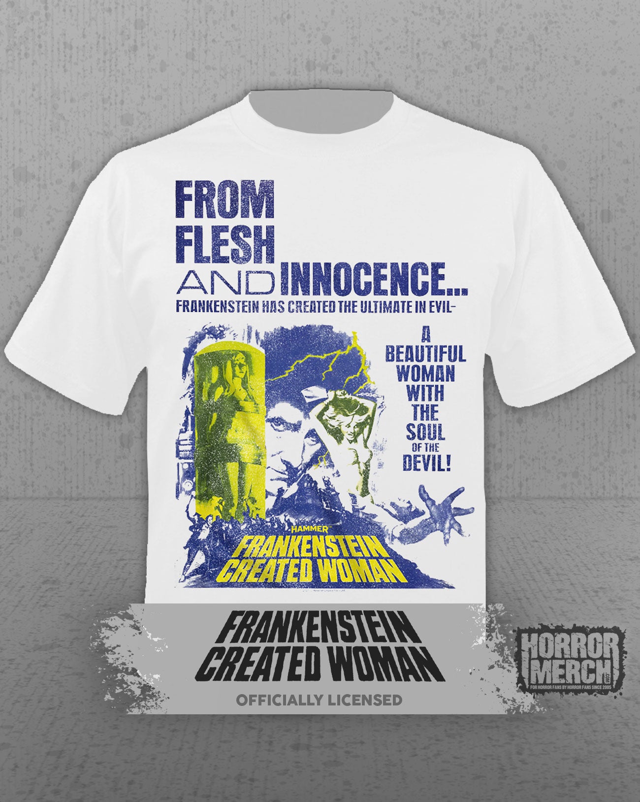 Frankenstein Created Woman - Poster Mens Shirt (White)