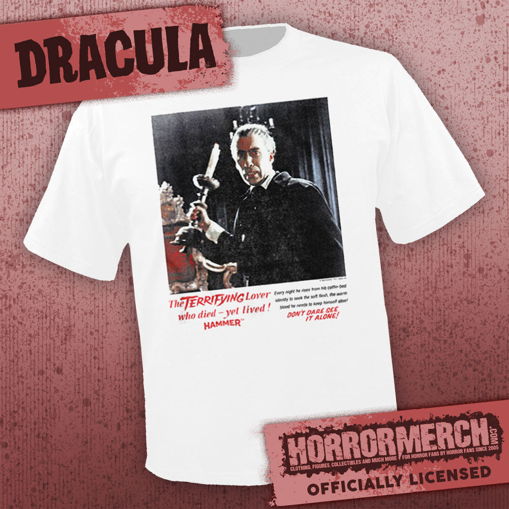 Dracula - Dont Dare See It Alone (White - Front And Back Print) Mens Shirt