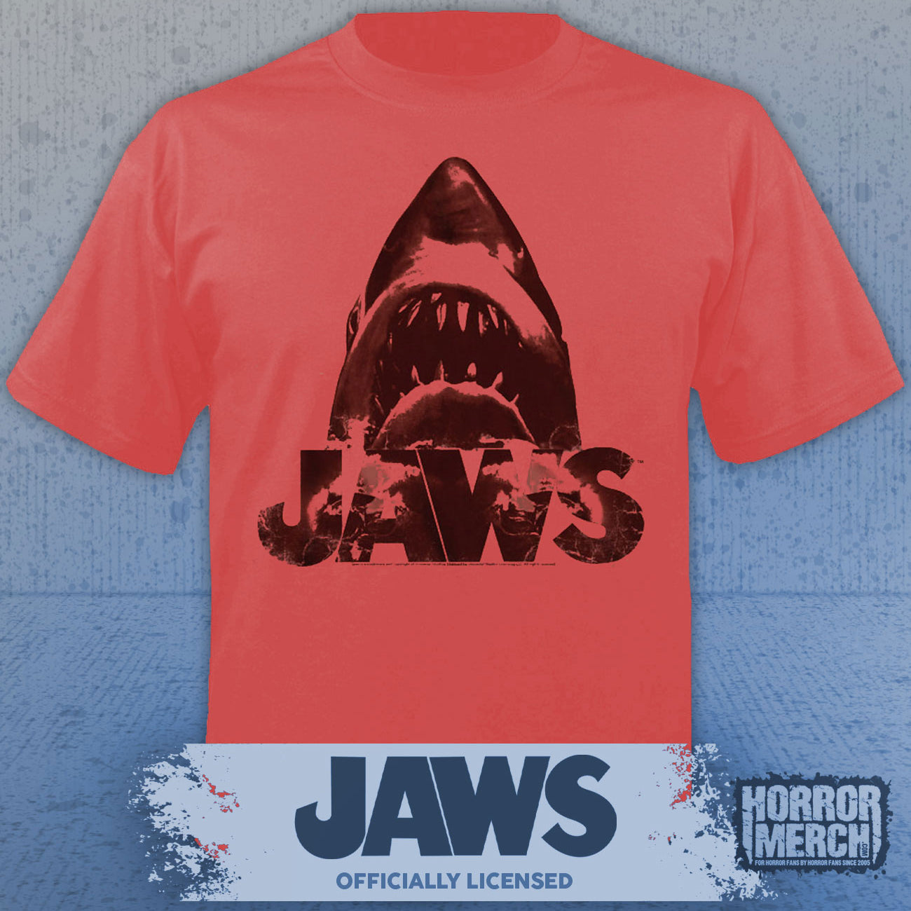 Jaws - Distressed Mens Shirt (Red)