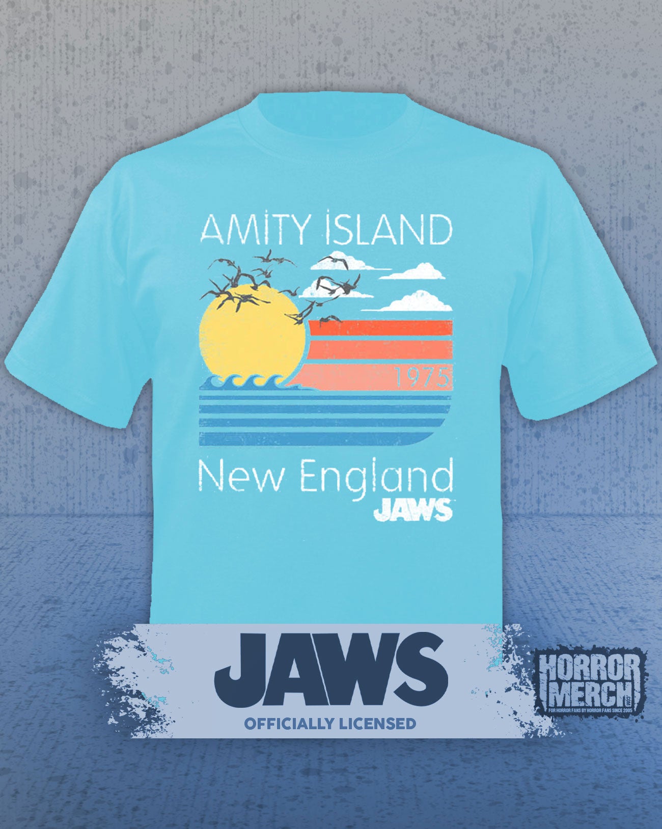 Jaws - Amity Island Mens Shirt (Blue)