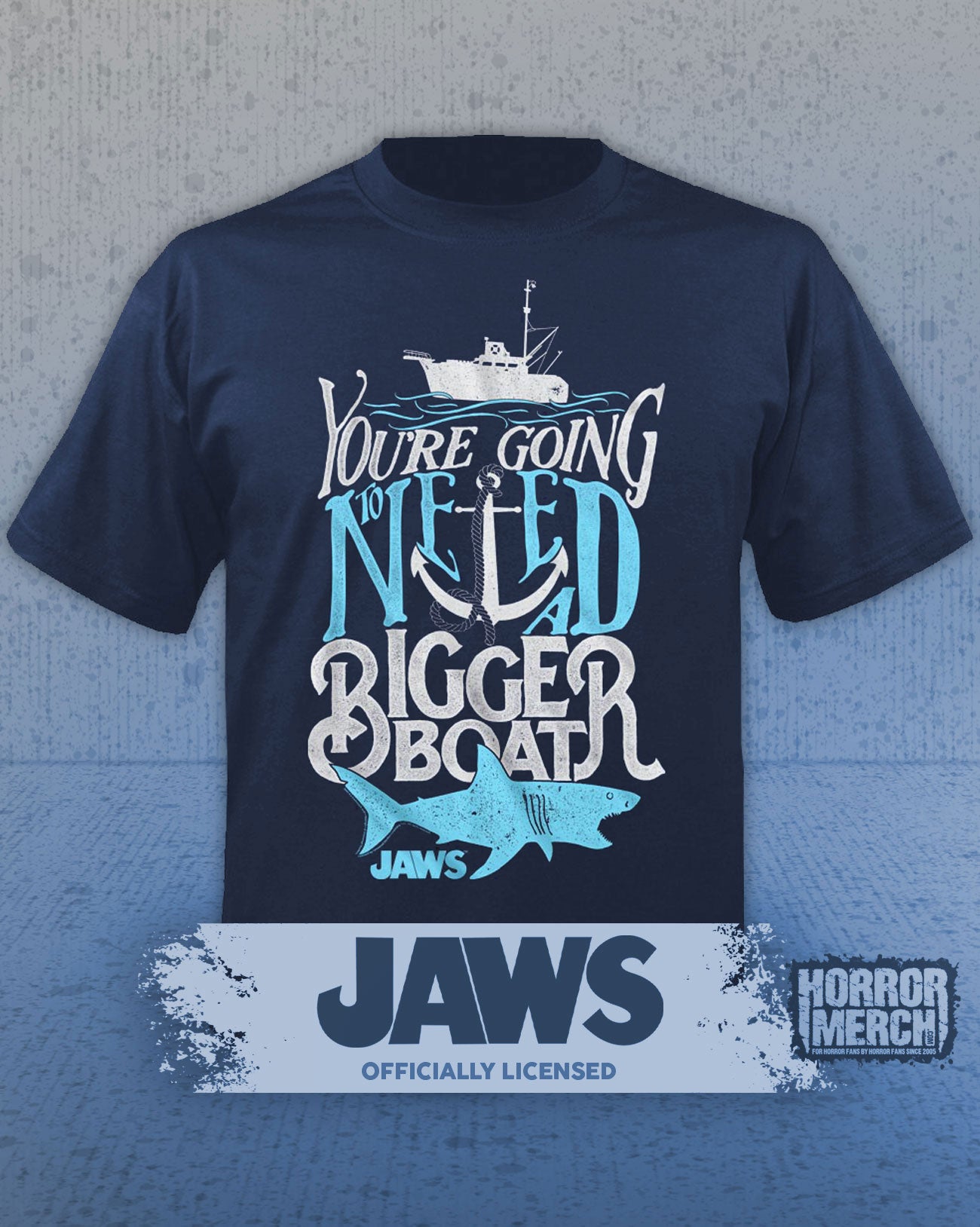 Jaws - Bigger Boat Mens Shirt (Blue)