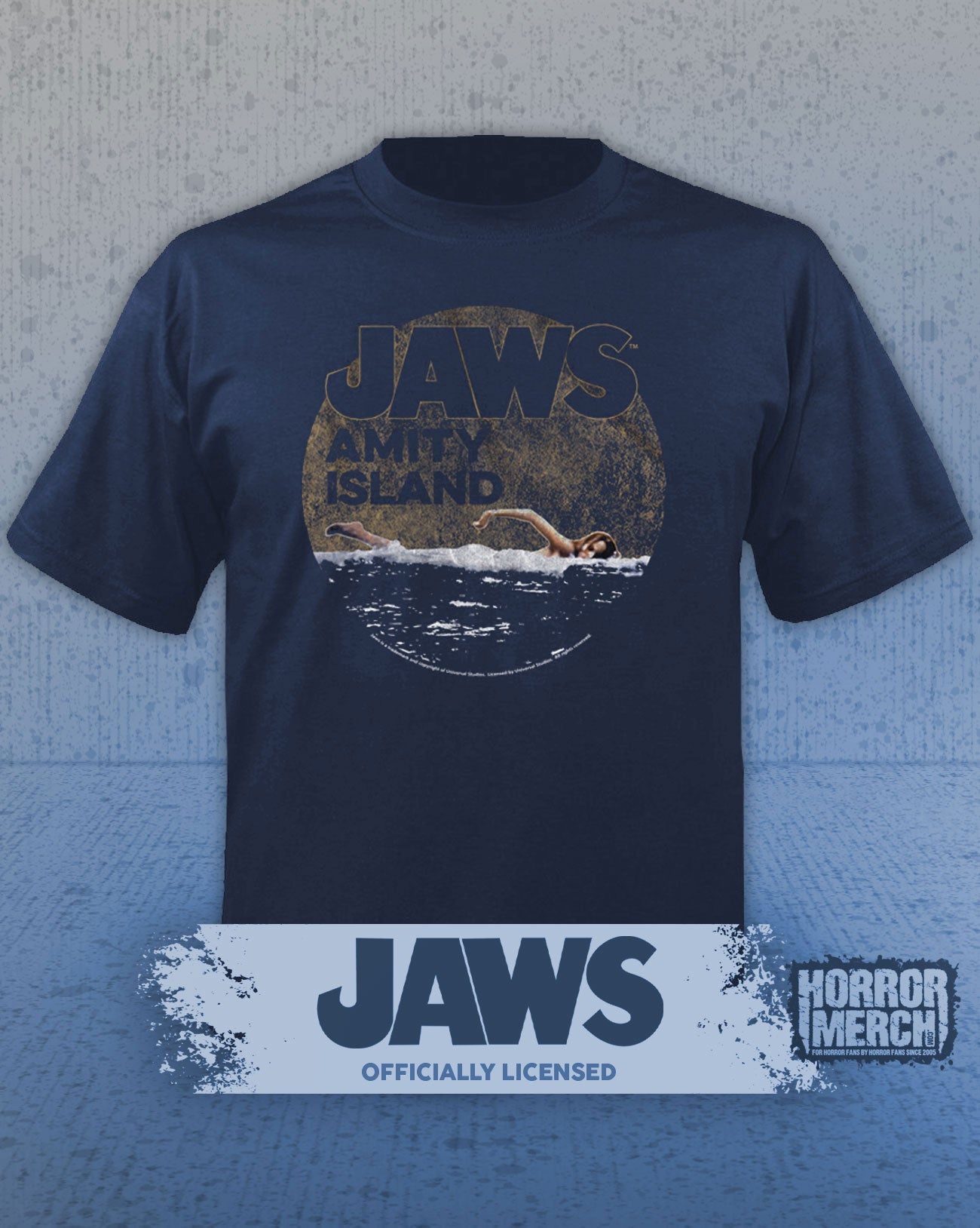 Jaws - Amity Swimmer Mens Shirt (Blue)