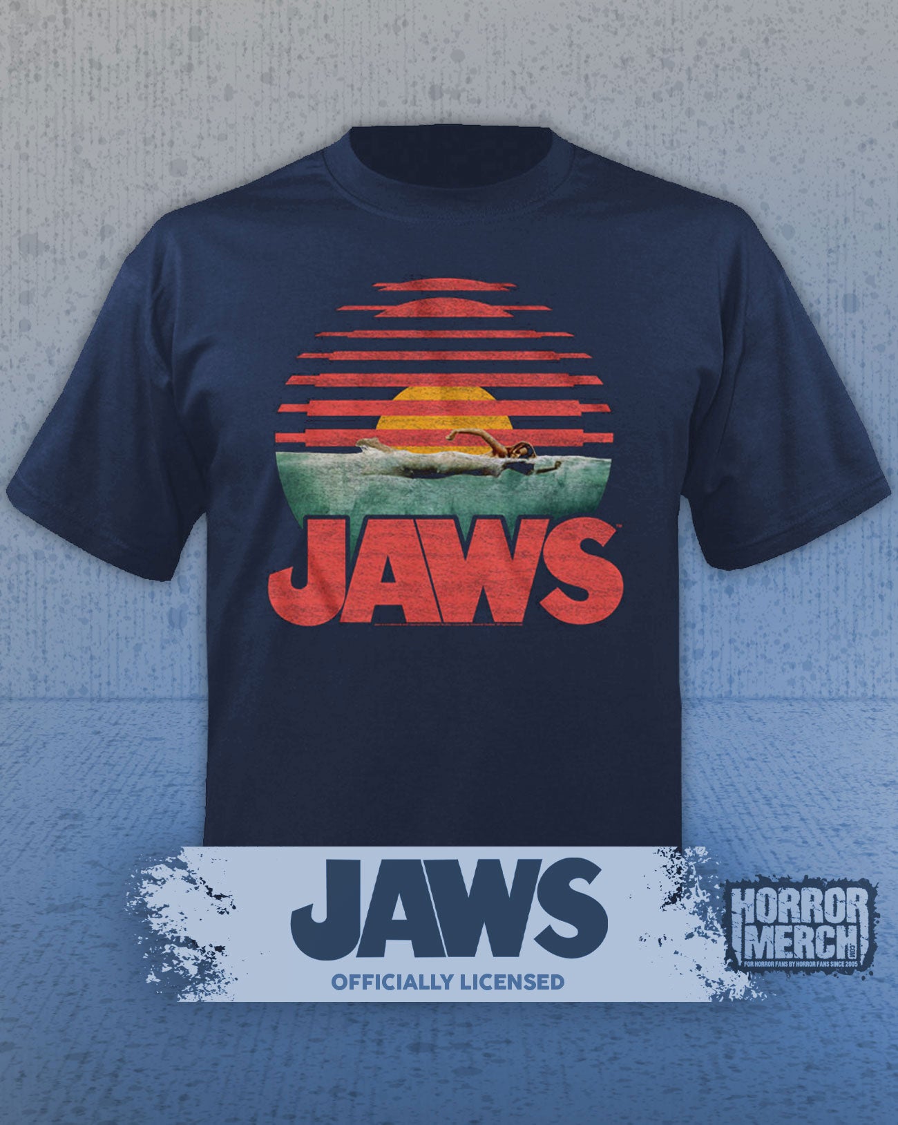 Jaws - Sunset Mens Shirt (Blue)