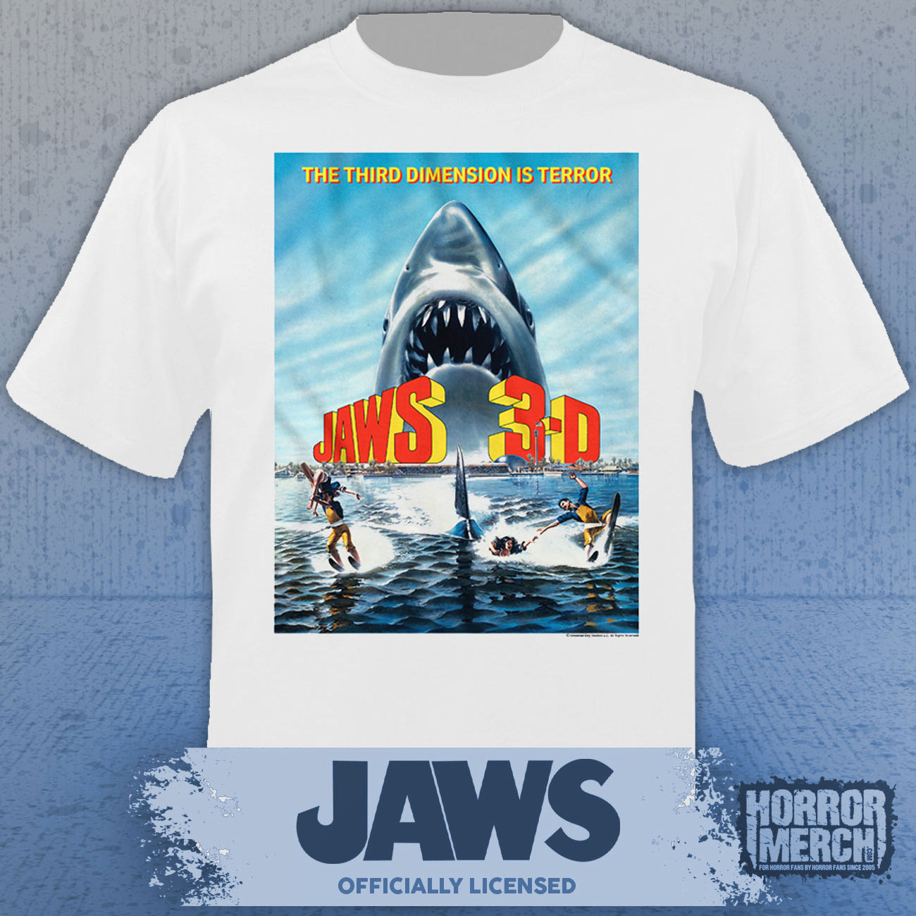 Jaws - 3D Mens Shirt (White)