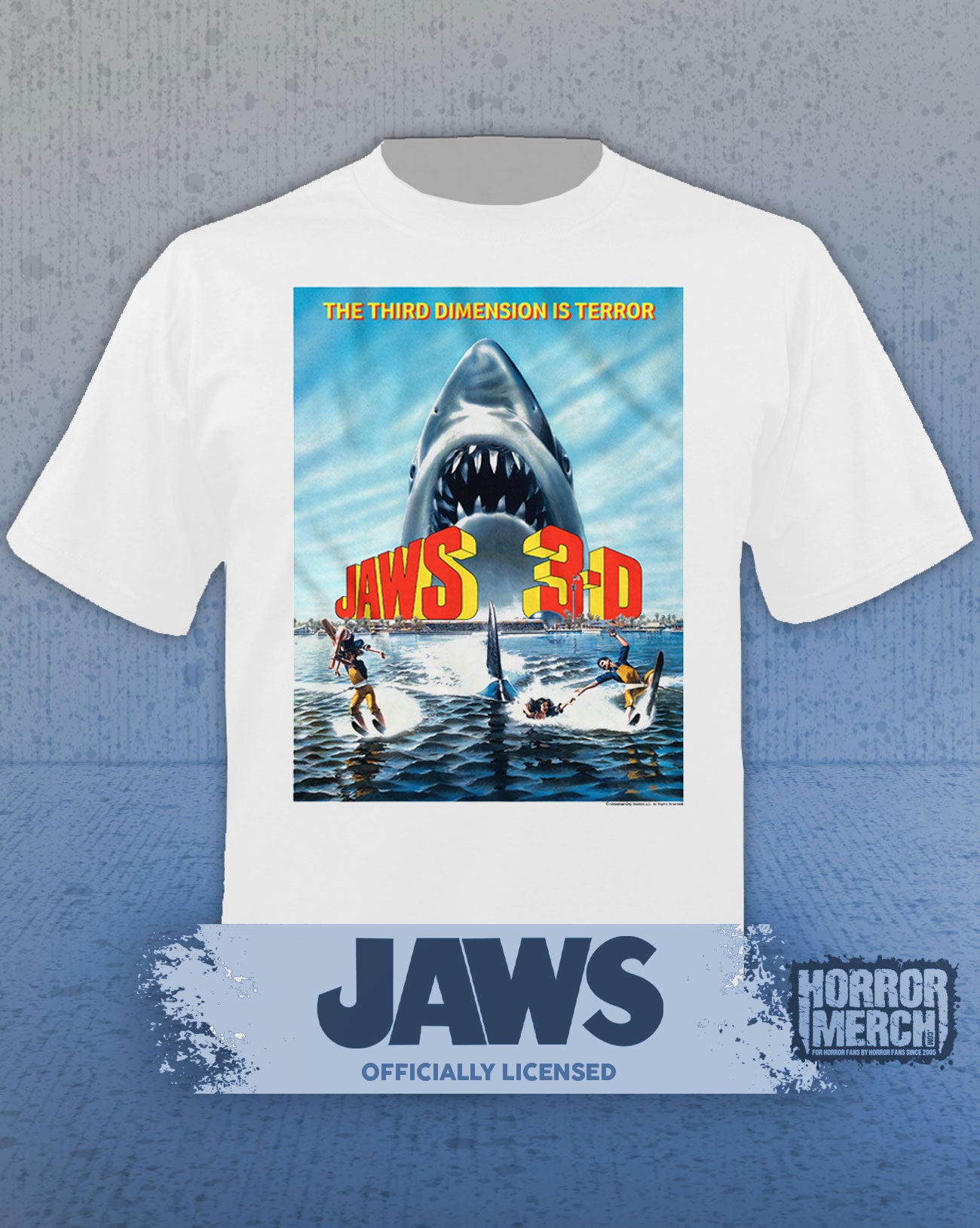Jaws - 3D Mens Shirt (White)