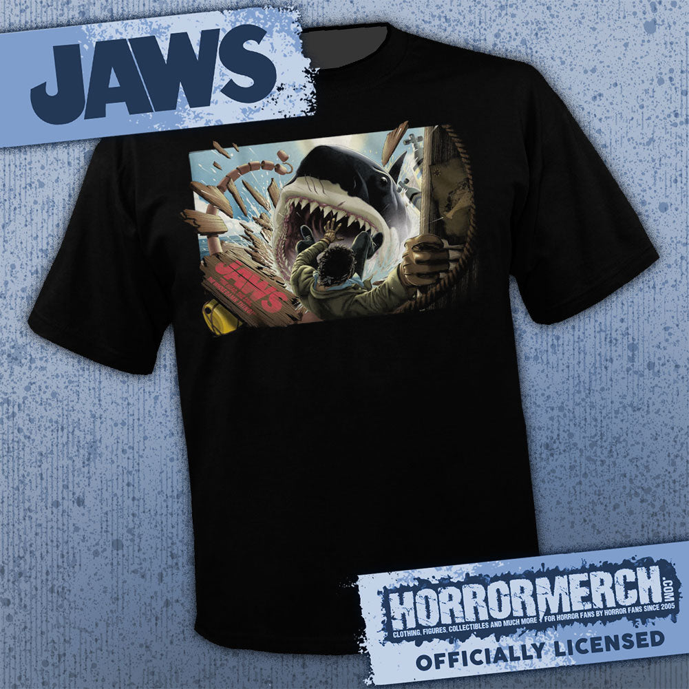 Jaws - Jumping Aboard Mens Shirt