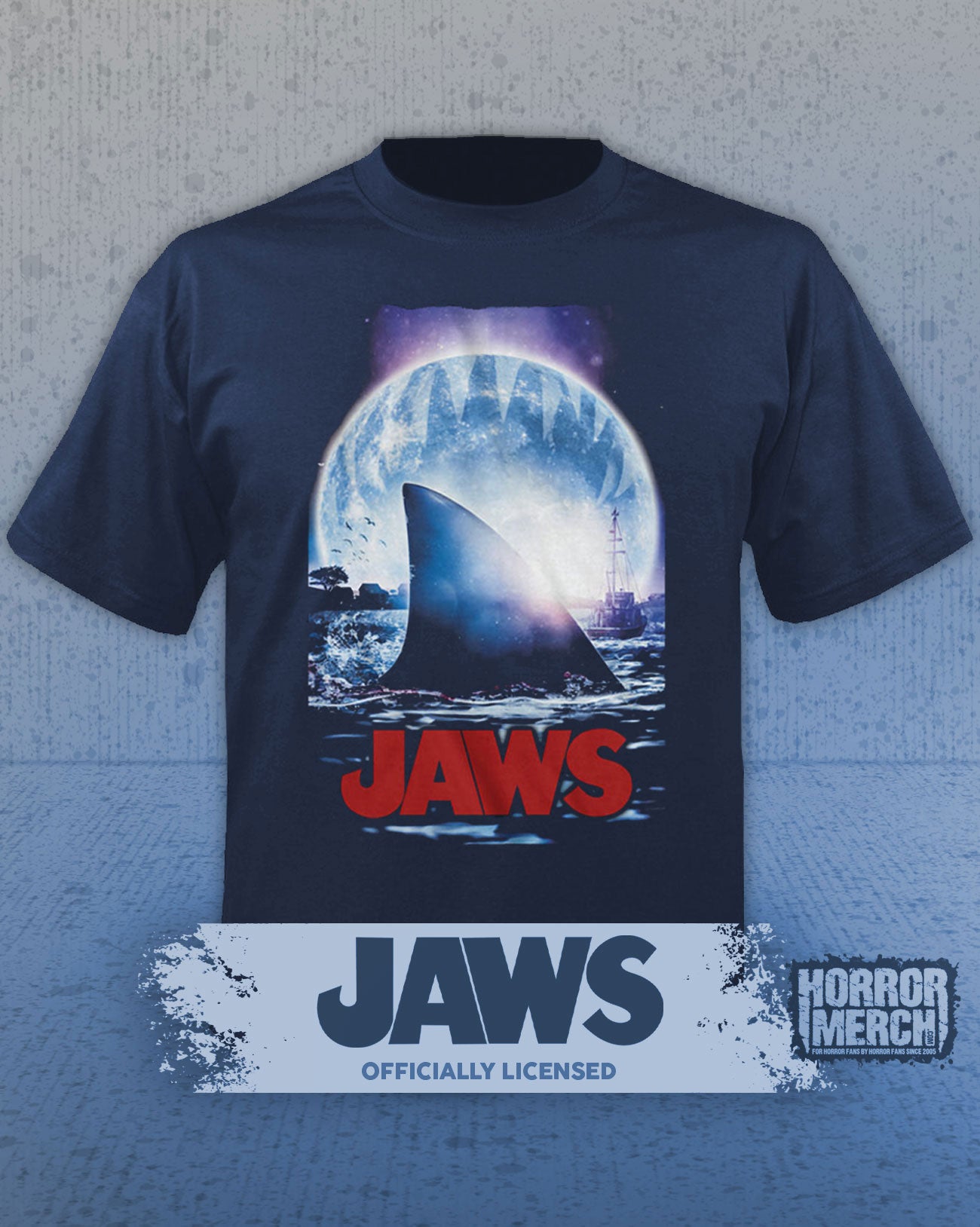 Jaws - Moon Mens Shirt (Blue)