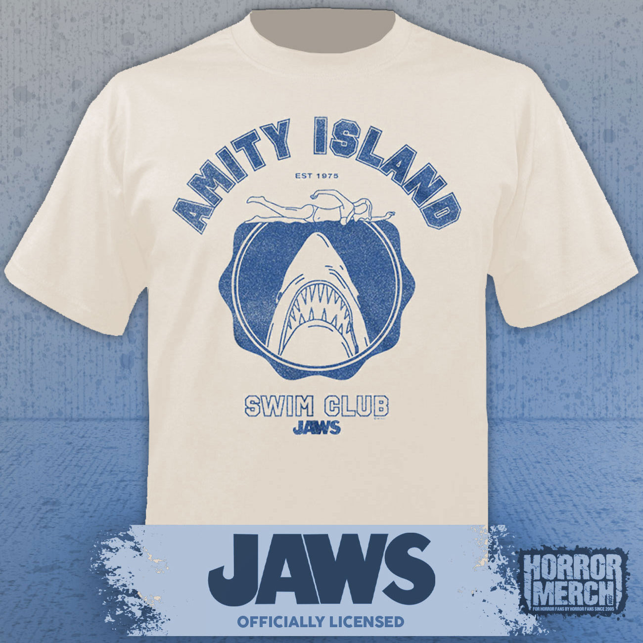 Jaws - Amity Swim Club Mens Shirt (Cream)