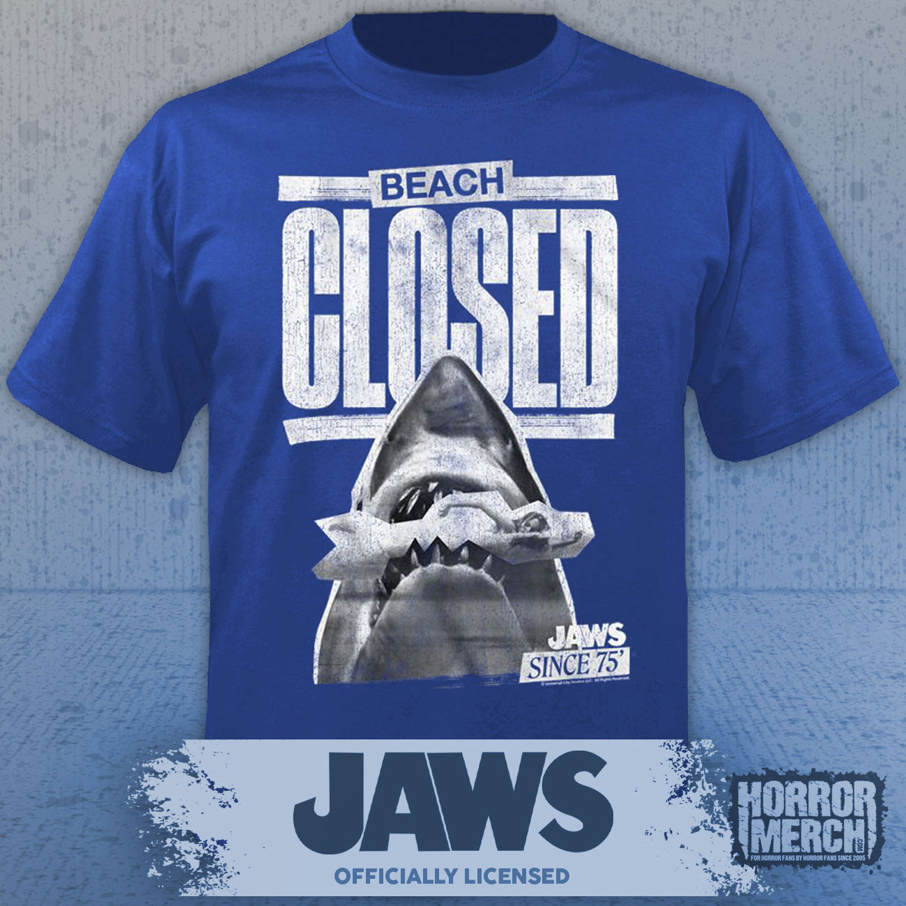 Jaws - Beach Closed Mens Shirt (Blue)