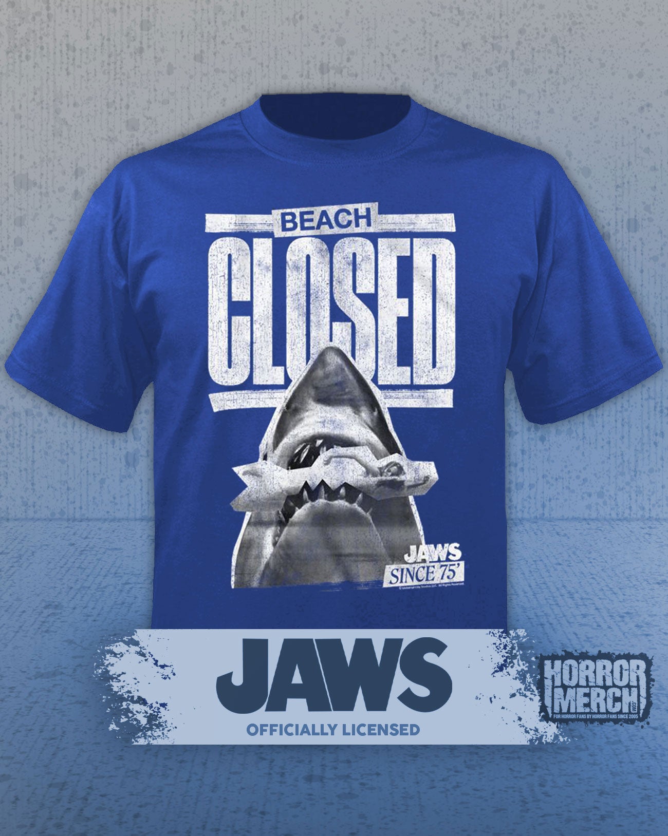 Jaws - Beach Closed Mens Shirt (Blue)