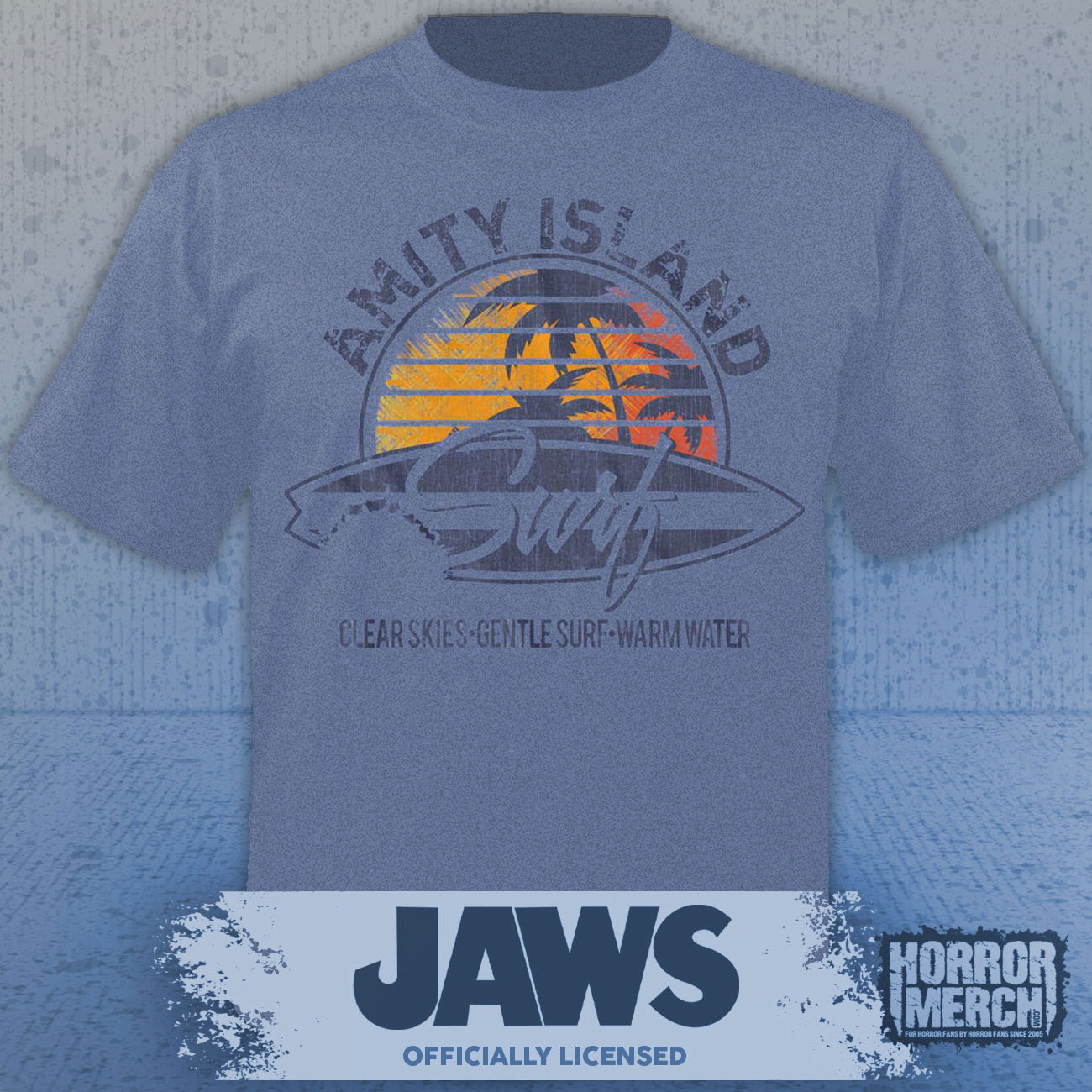 Jaws - Amity Island Mens Shirt (Blue)