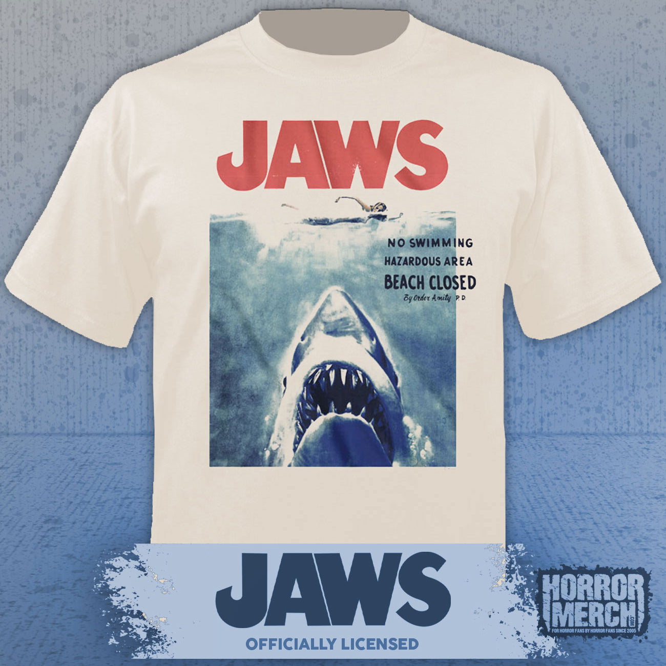 Jaws - Beach Closed Mens Shirt (Cream)