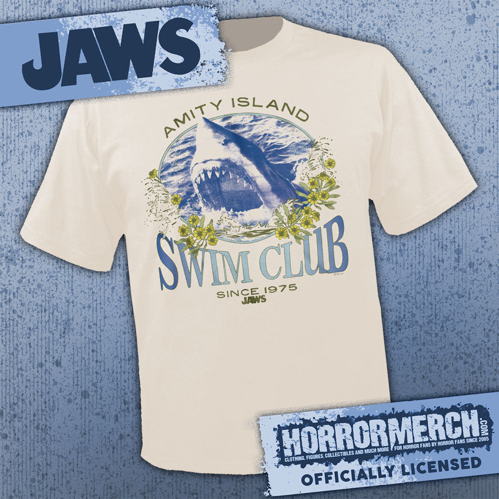 Jaws - Swim Club (Cream) Mens Shirt