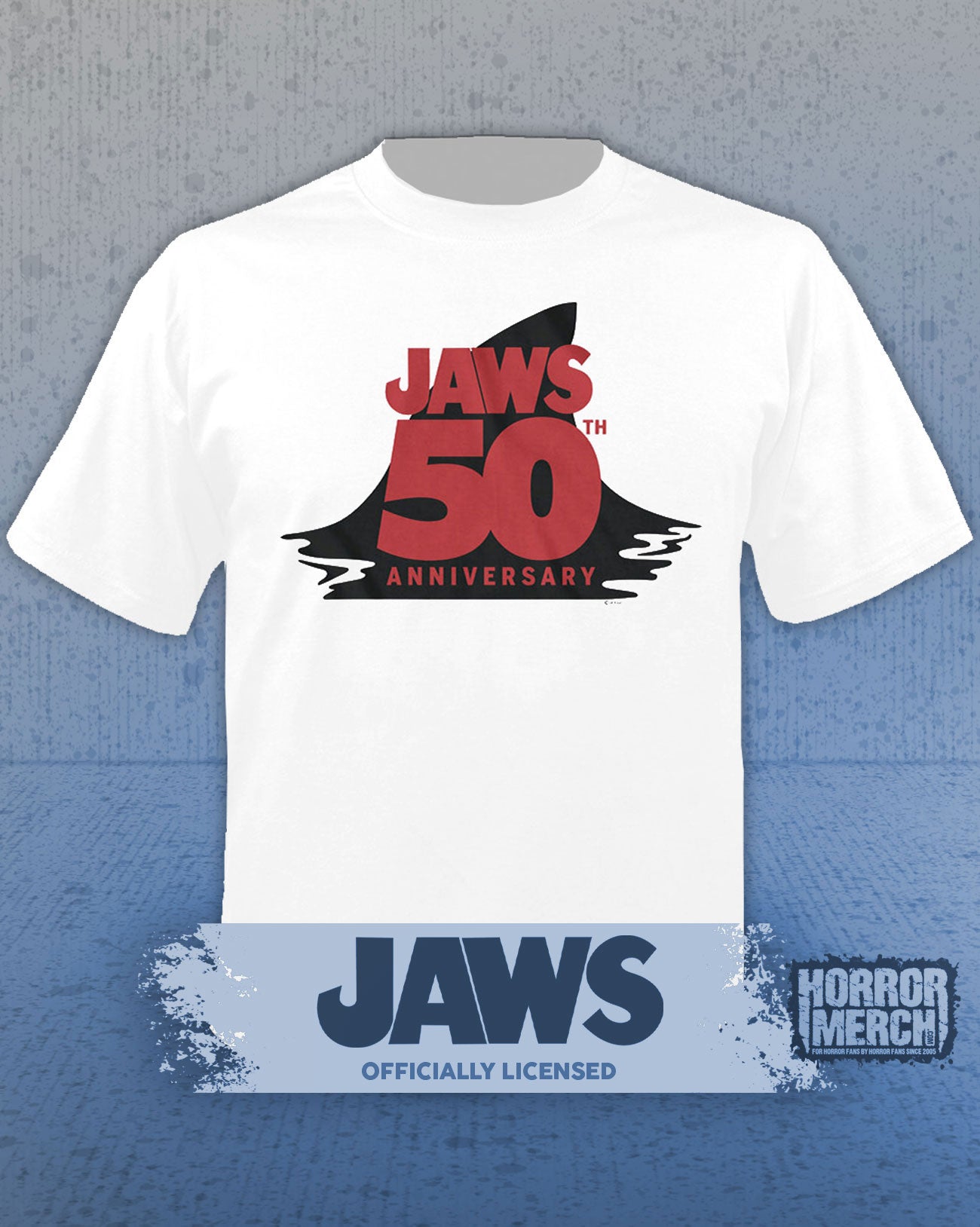 Jaws - 50th Anniversary Fin Mens Shirt (White)